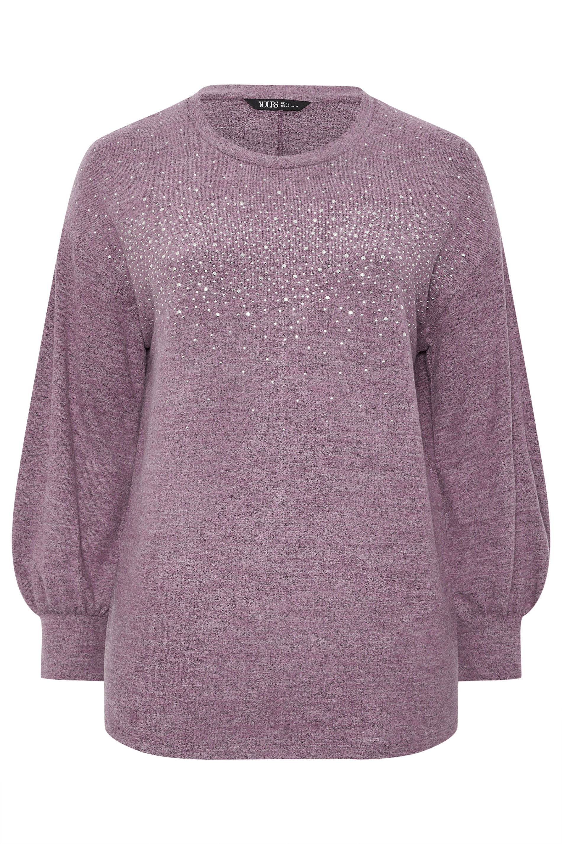 YOURS Plus Size Pink Studded Jumper | Yours Clothing 5