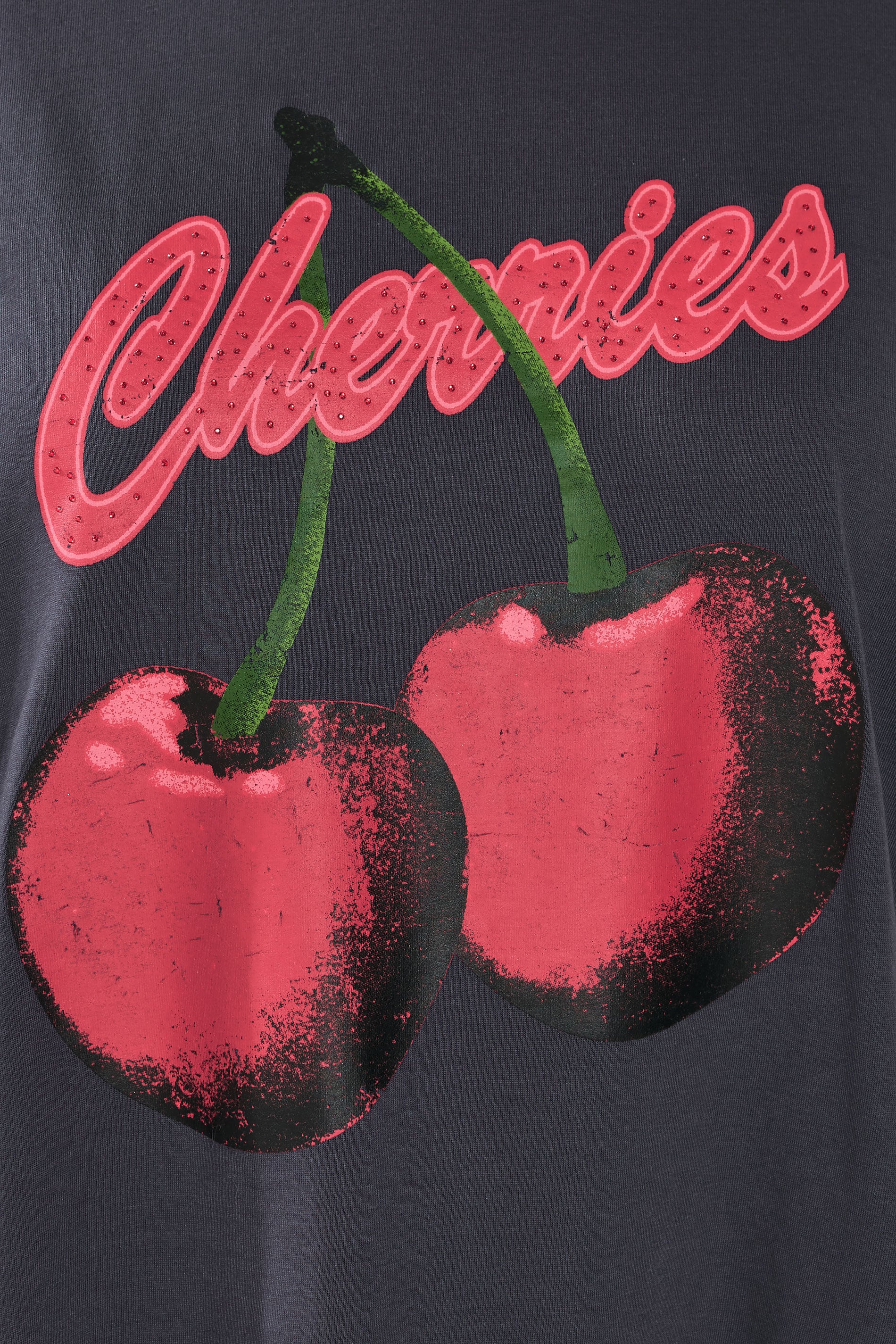 YOURS Plus Size Grey 'Cherries' Slogan T-Shirt | Yours Clothing 4