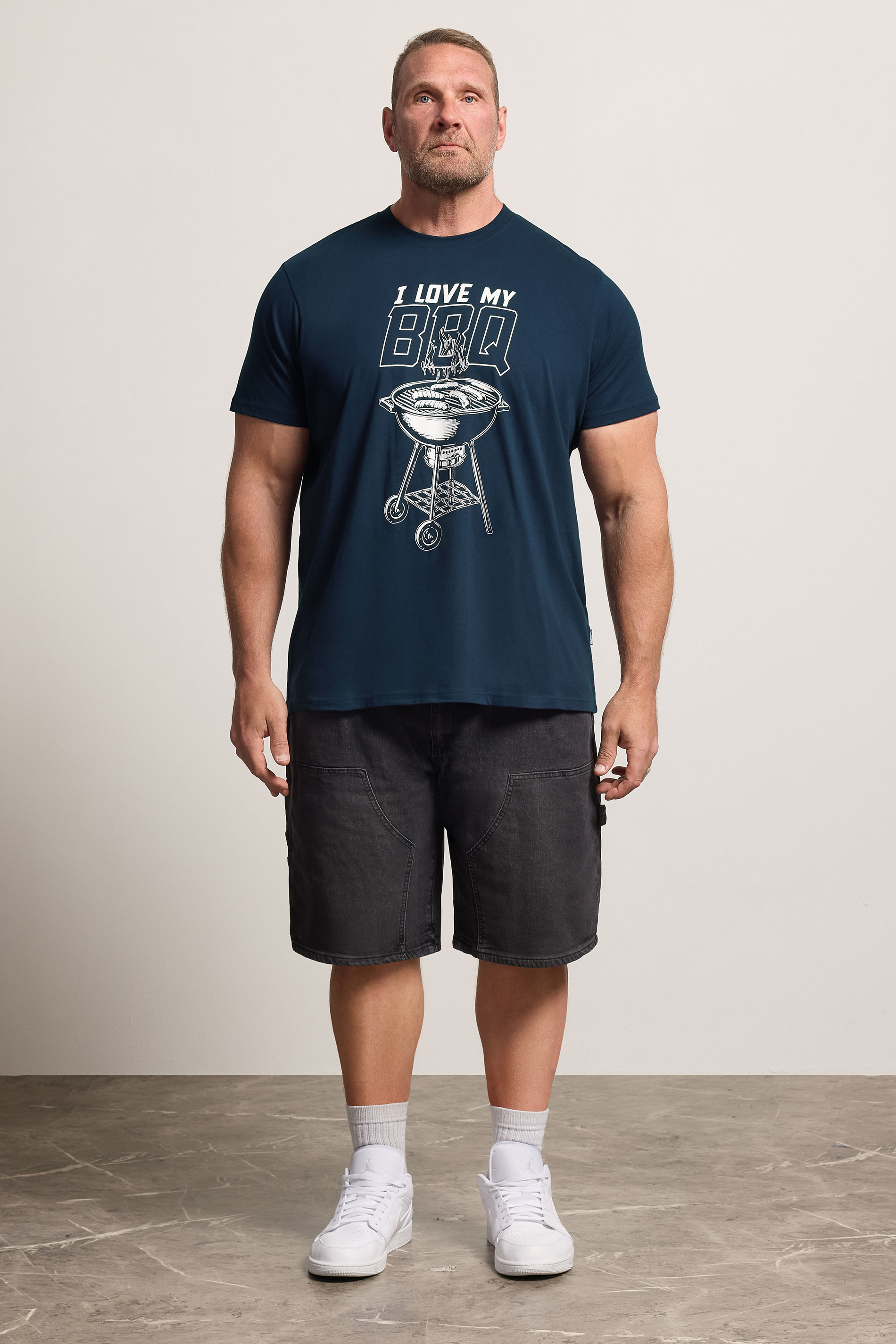 BadRhino Big & Tall Navy Blue 'My BBQ' Graphic T-Shirt | BadRhino 1