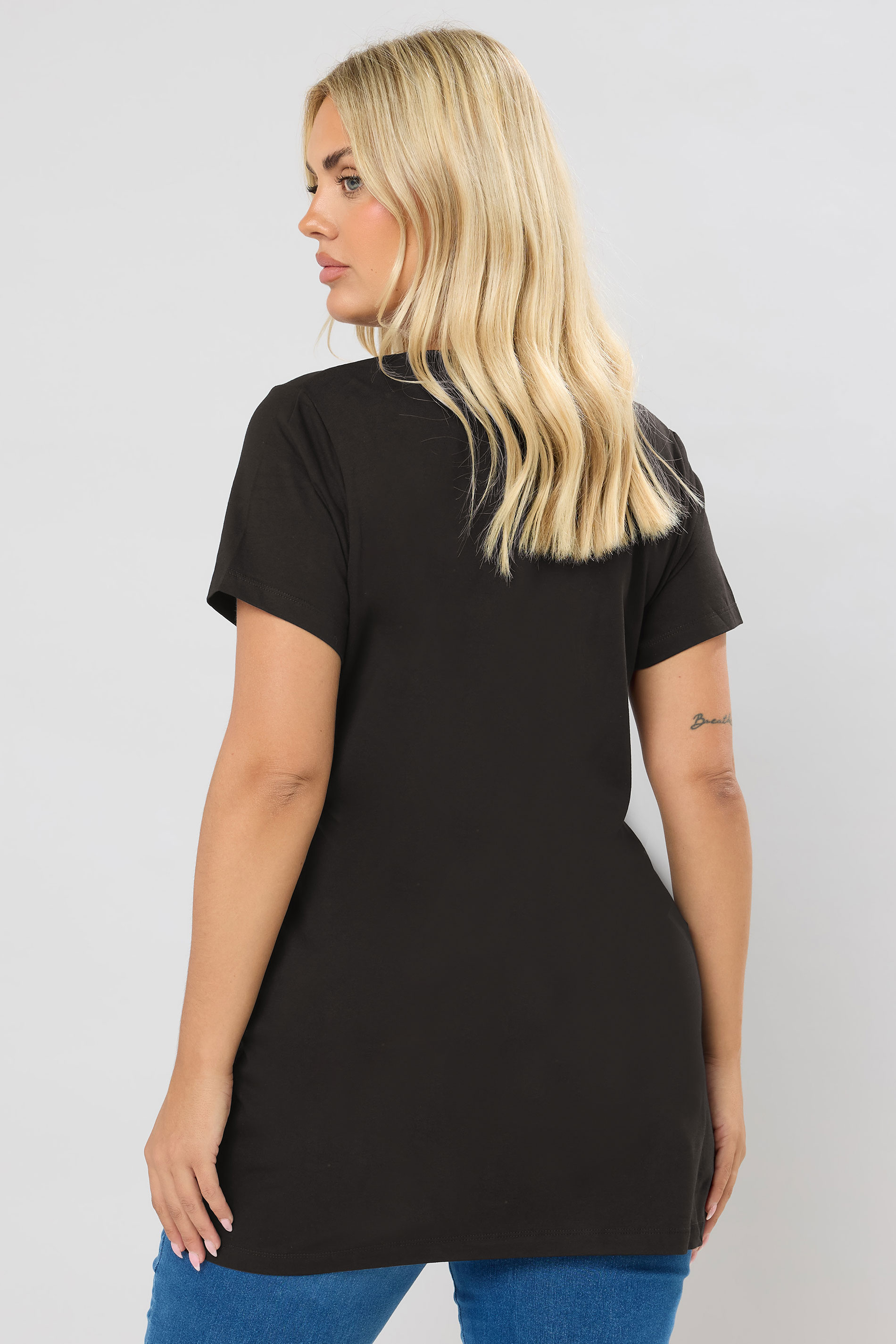 YOURS Plus Size 2 PACK Black Longline T-Shirts | Yours Clothing 5