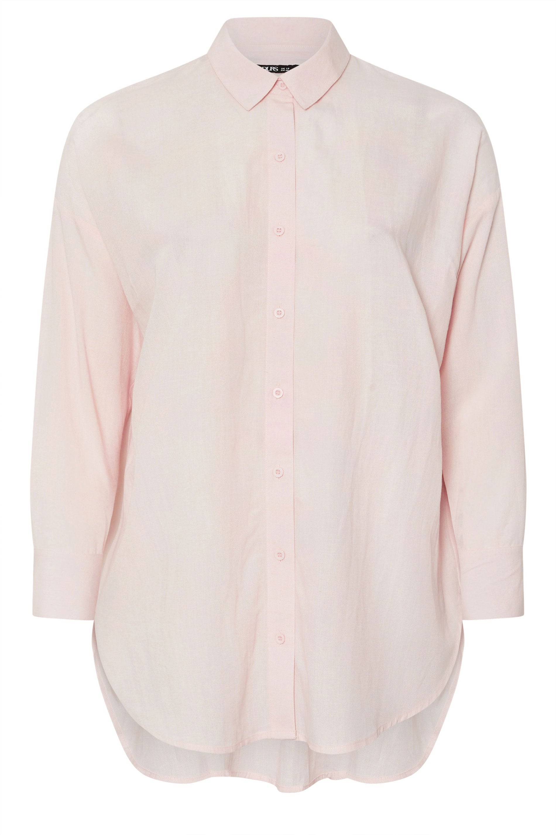 YOURS Plus Size Light Pink Linen Shirt | Yours Clothing 7