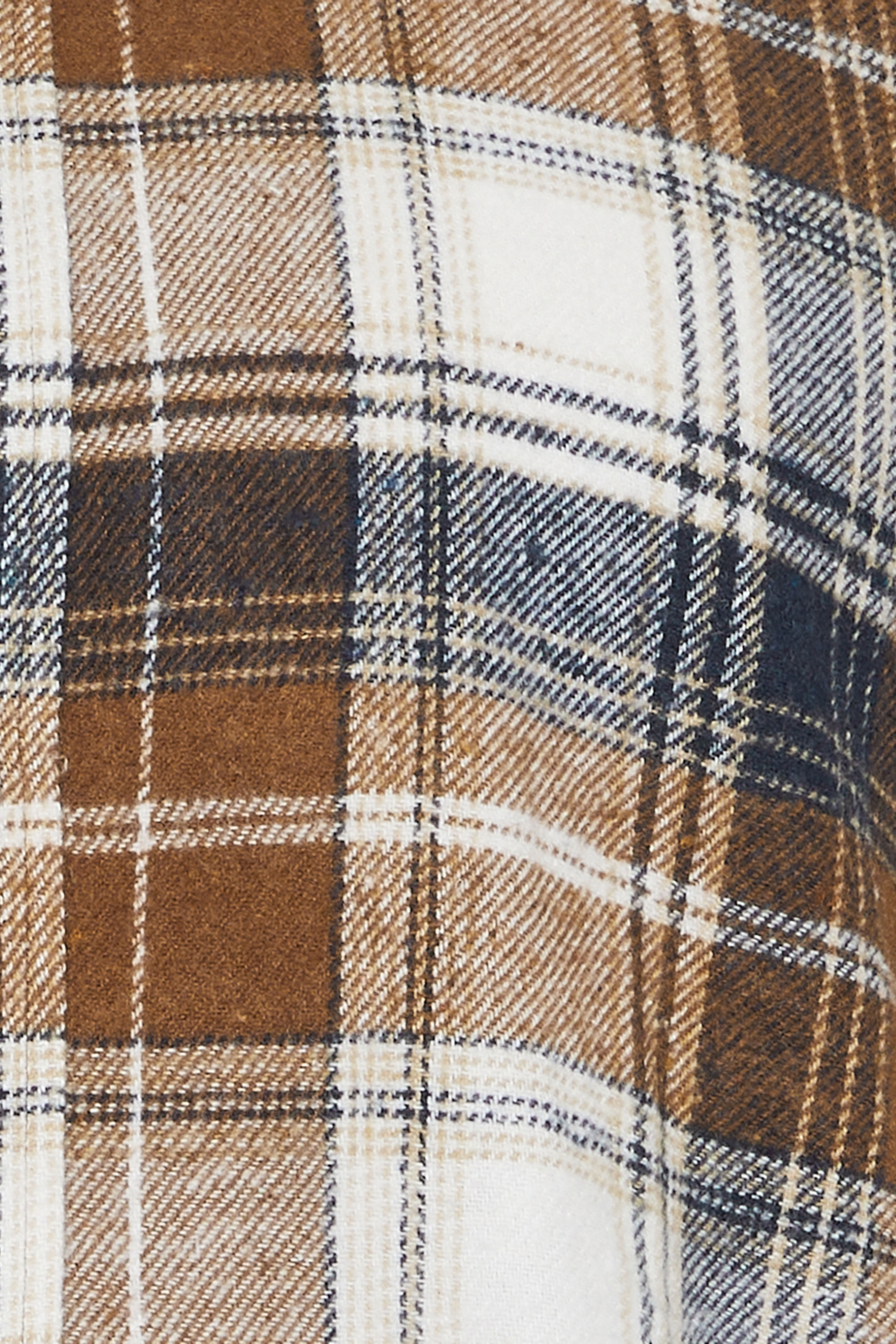 BadRhino Big & Tall Tan Brown & Navy Blue Brushed Checked Shirt | BadRhino 9