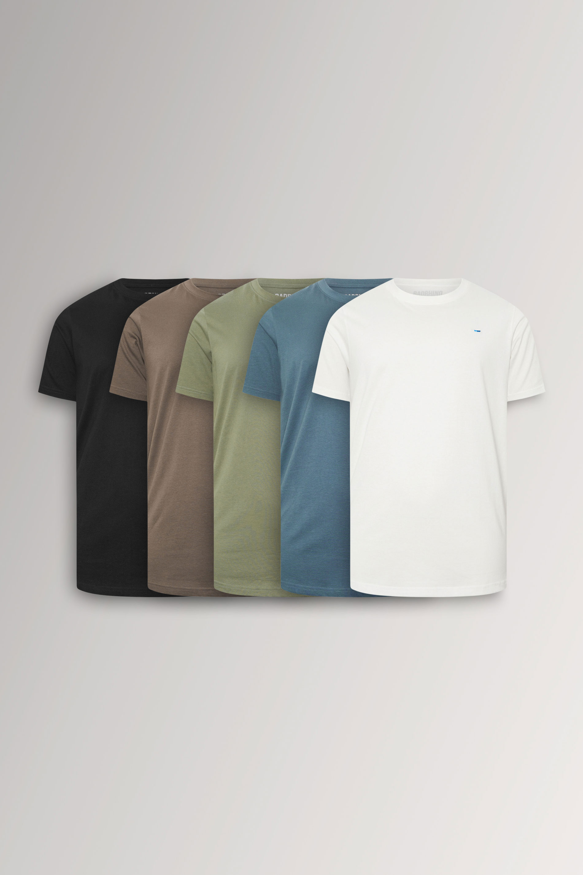 BadRhino Big & Tall 5 PACK Black/Green/Off White/Brown/Blue Extra Long T-Shirts 3