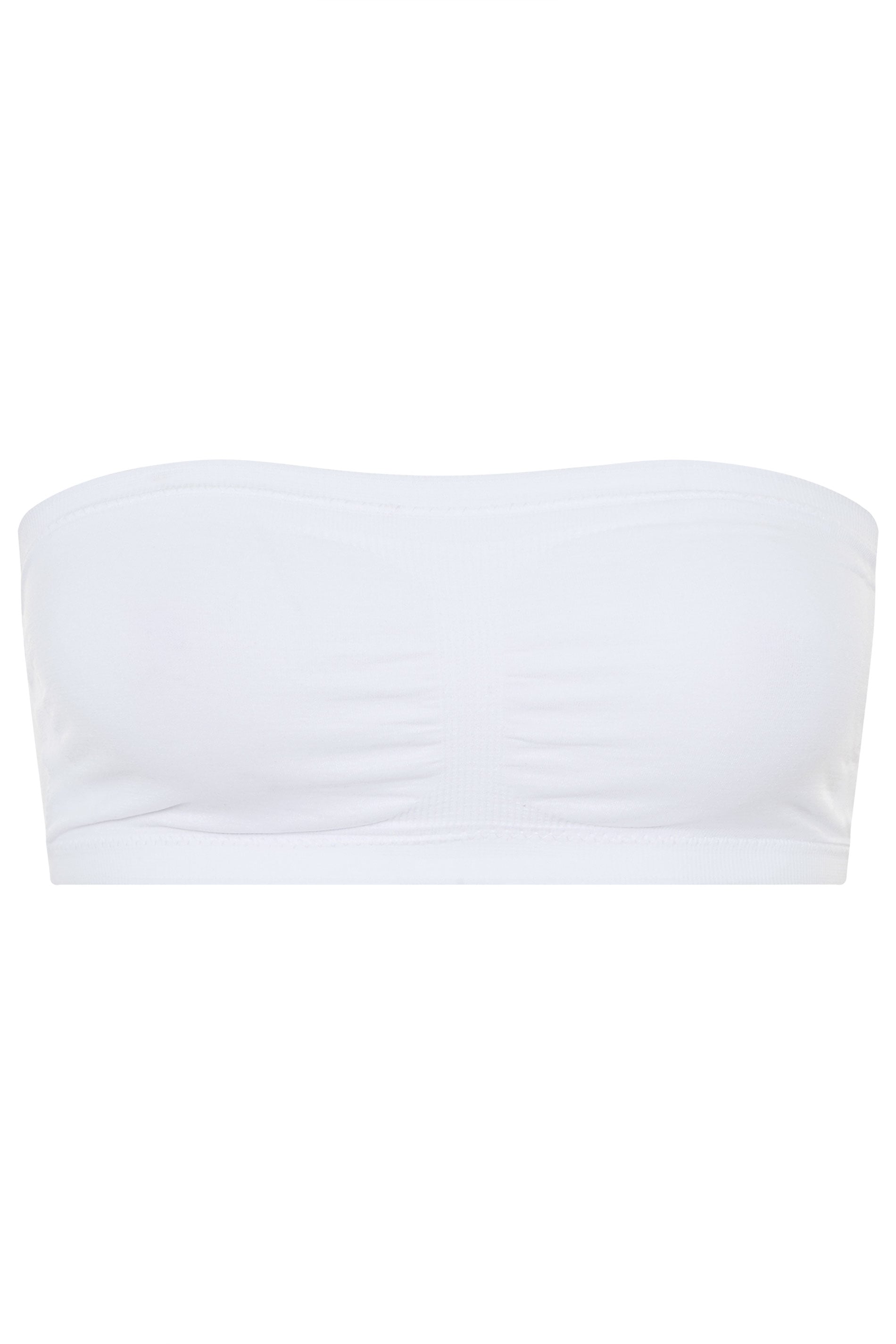 YOURS Plus Size White Seamless Padded Non-Wired Bandeau Bra | Yours Clothing 3