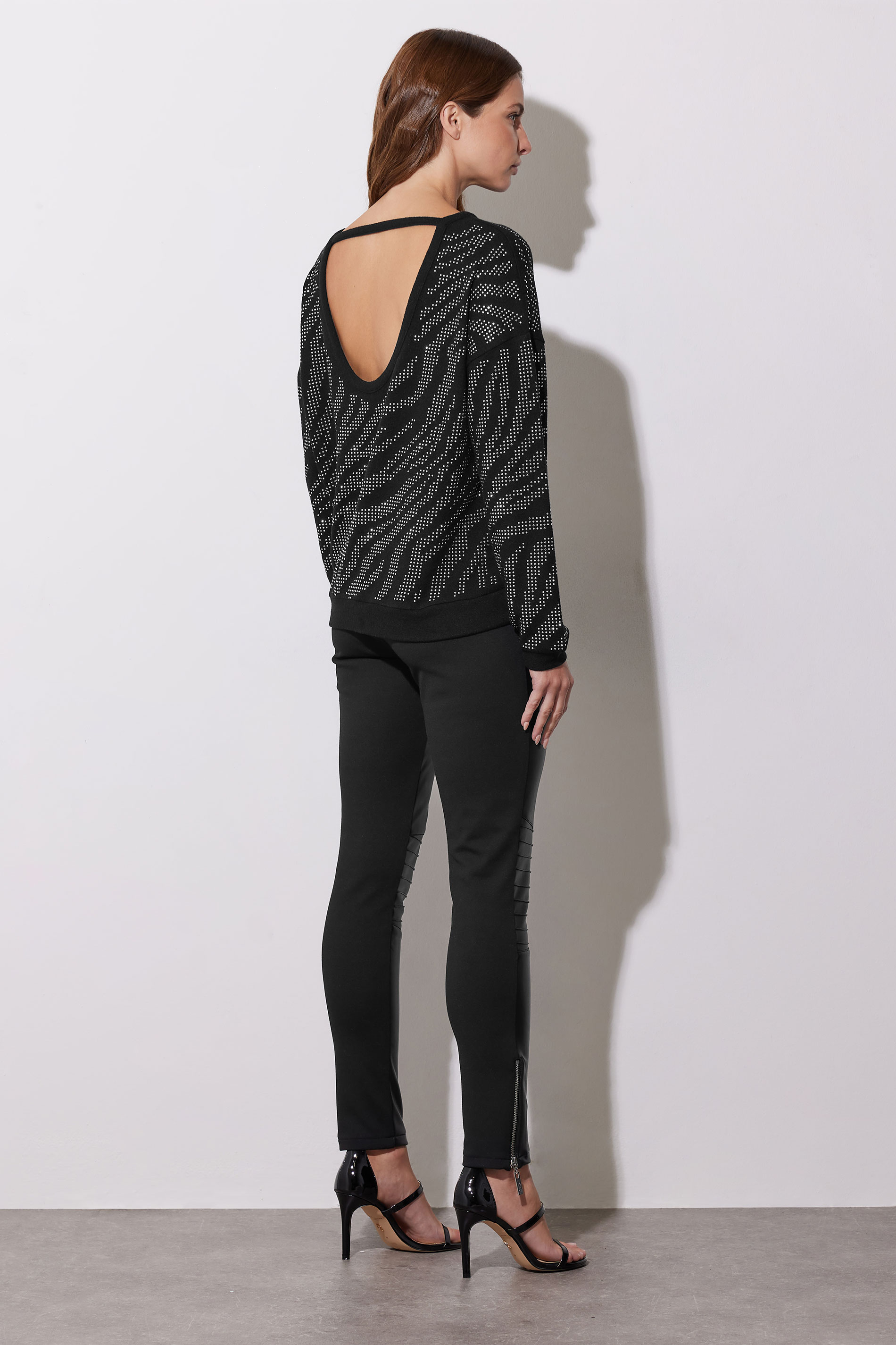 STAR Black Animal Diamante Embellished Jumper | StarByJM 1