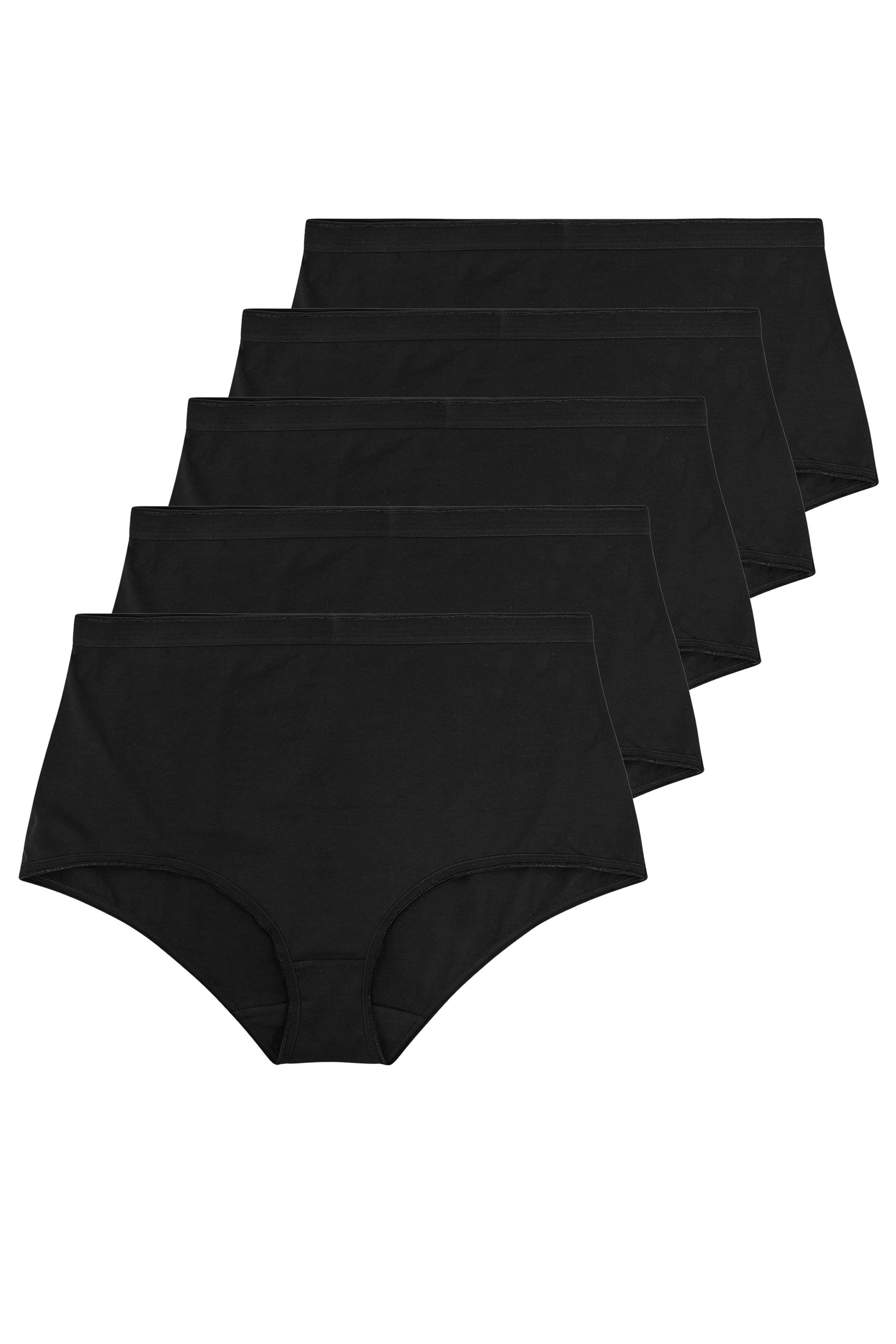 YOURS Plus Size 5 PACK Black Stretch Full Briefs | Yours Clothing  3