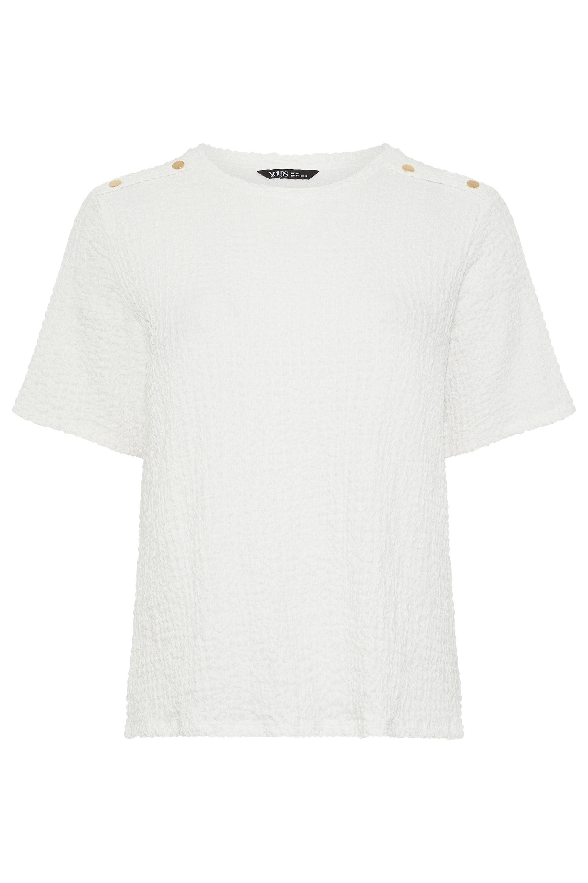 YOURS Plus Size White Bubble Texture Top | Yours Clothing 5