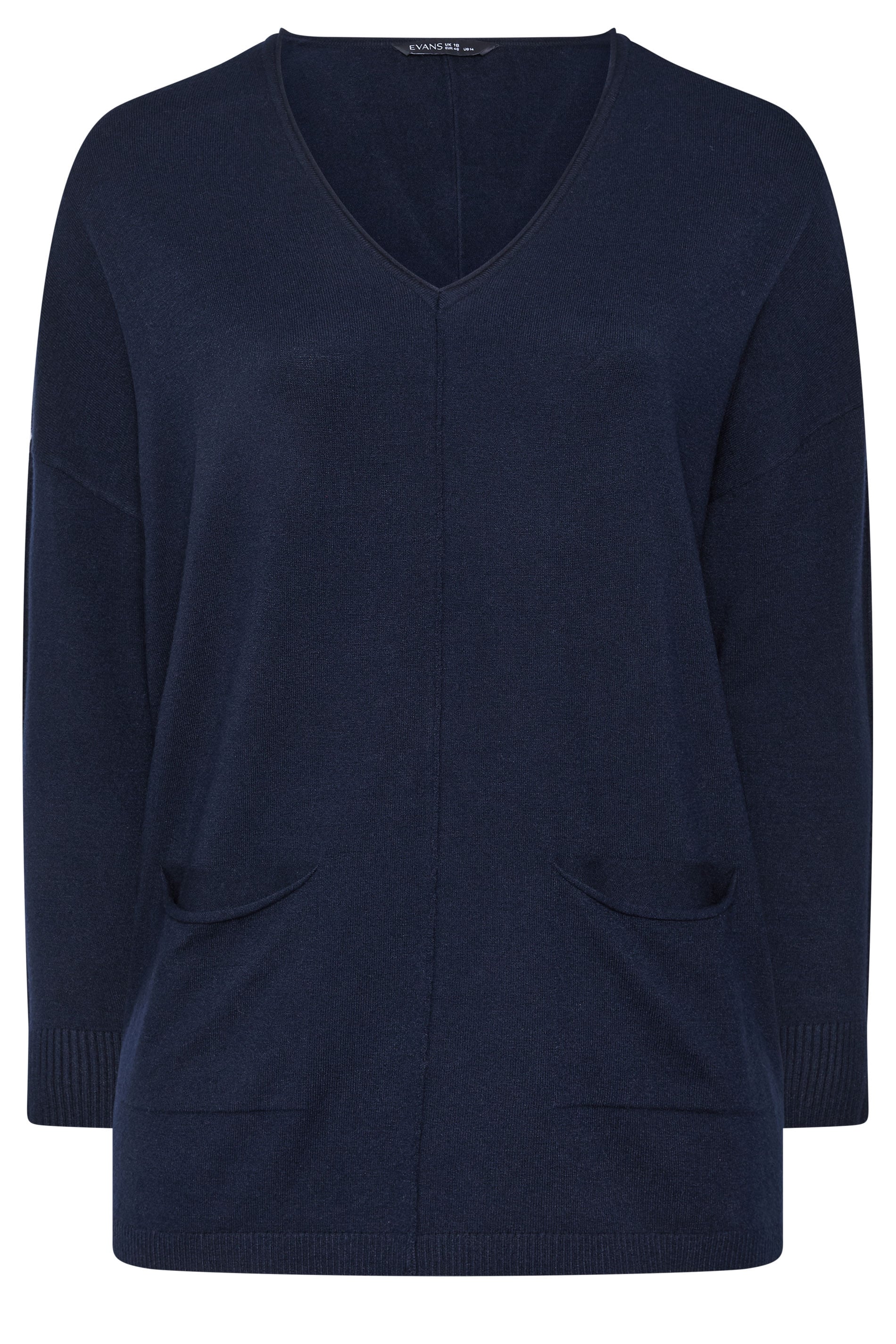 EVANS Plus Size Black Seam Detail Jumper | Evans 1