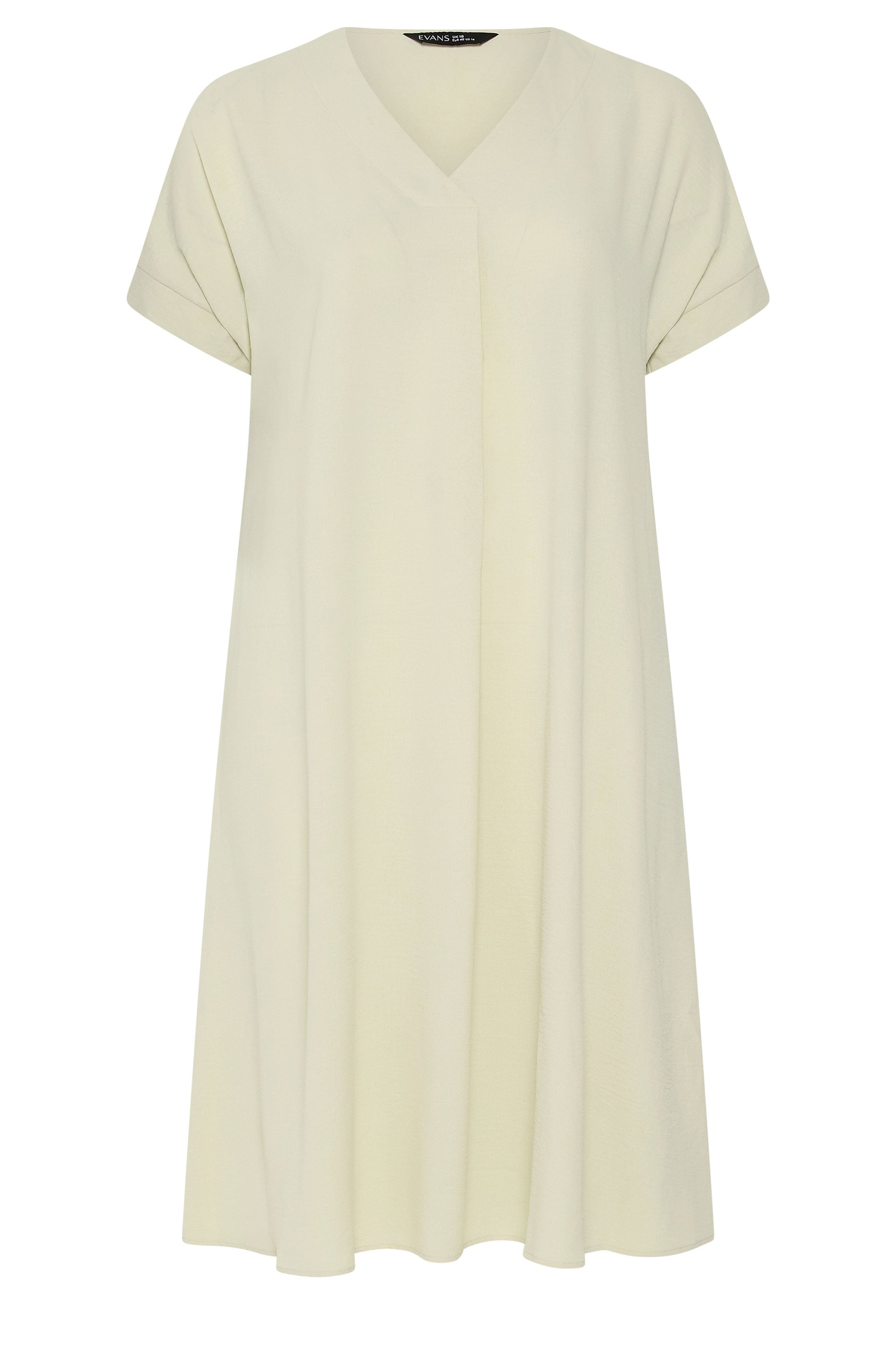 EVANS Plus Size Cream Pleat Midi Dress | Evans 6