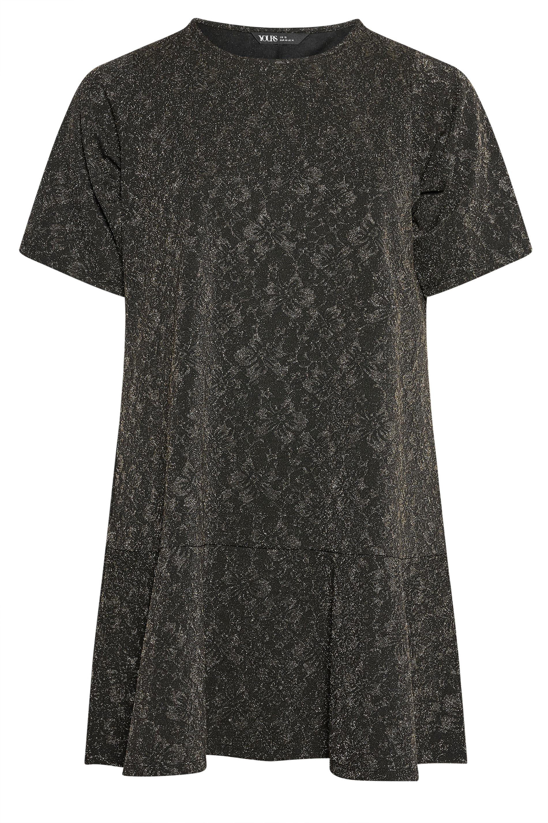 YOURS Plus Size Grey Jacquard T-Shirt Dress | Yours Clothing 6