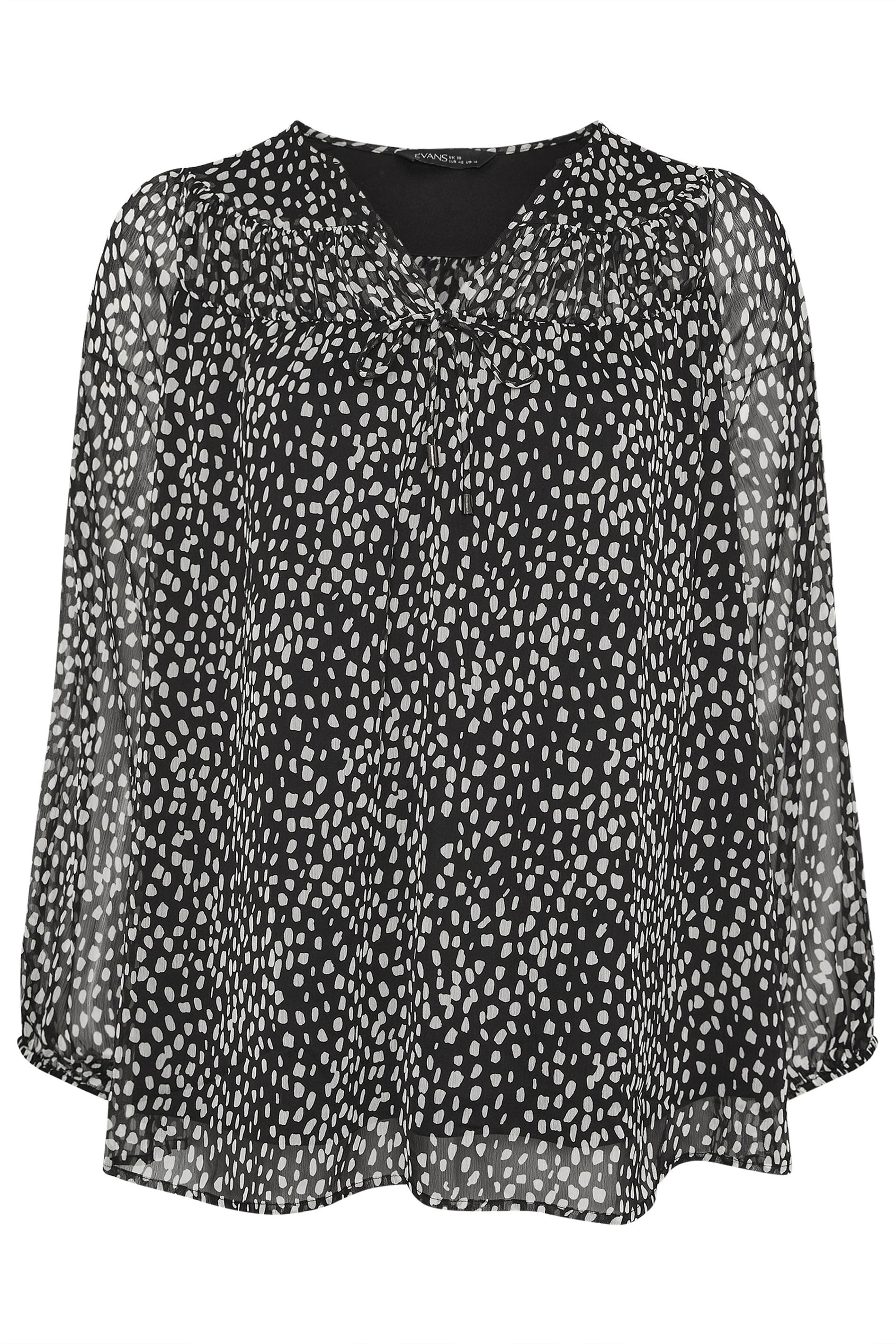 EVANS Plus Size Spot Print Chiffon Blouse | Evans 6