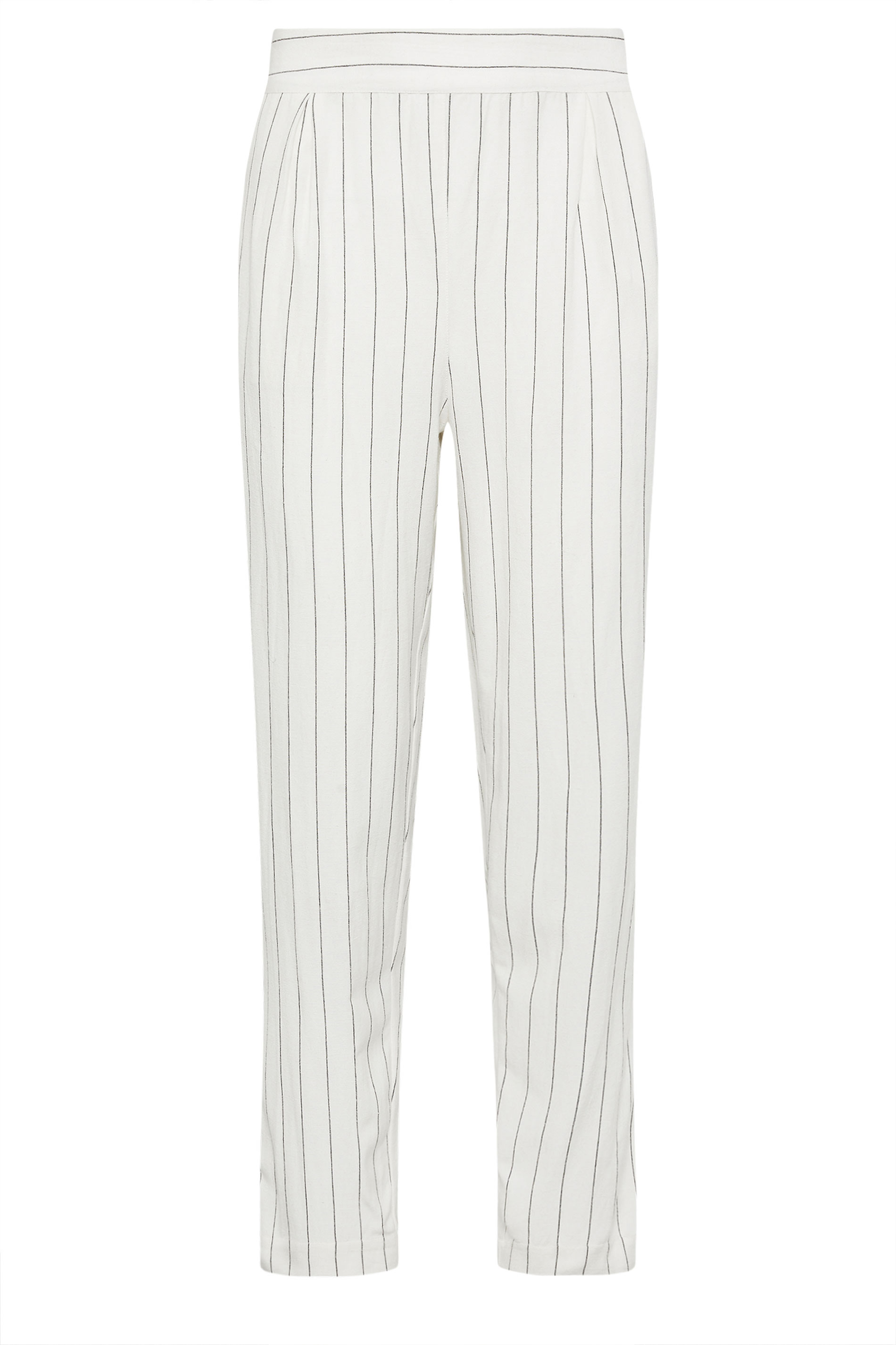 M&Co Ivory White Stripe Print Linen Trousers | M&Co 5