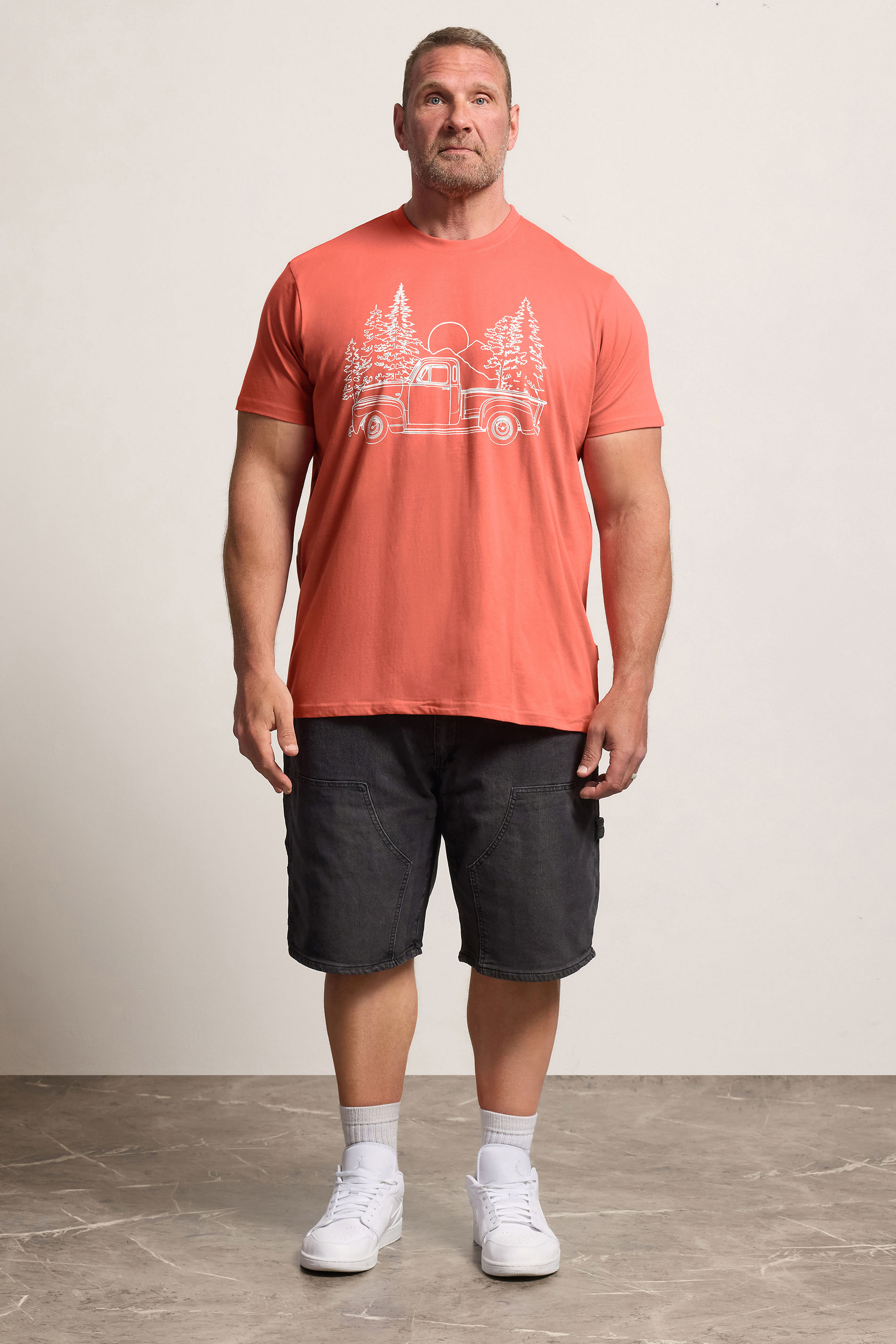 BadRhino Big & Tall Orange Pick Up Truck Graphic T-Shirt | BadRhino 1