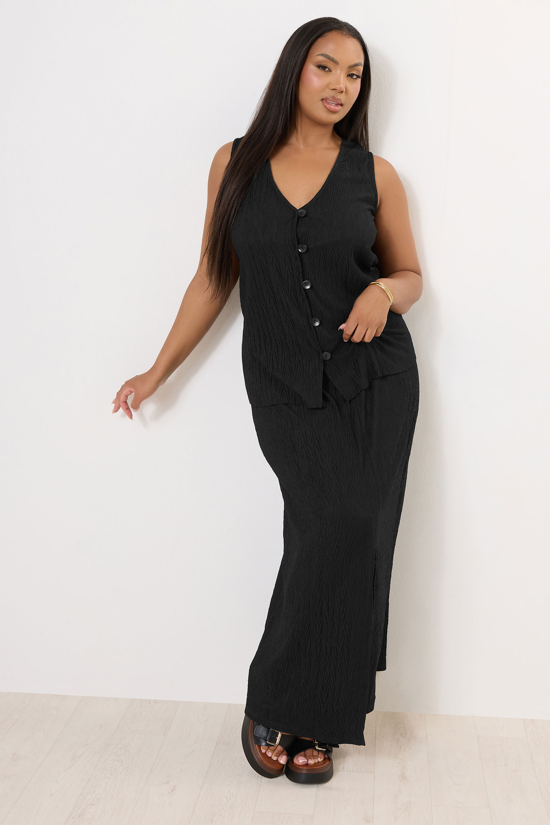 YOURS Plus Size Purple Crinkle Plisse Waistcoat | Yours Clothing 1
