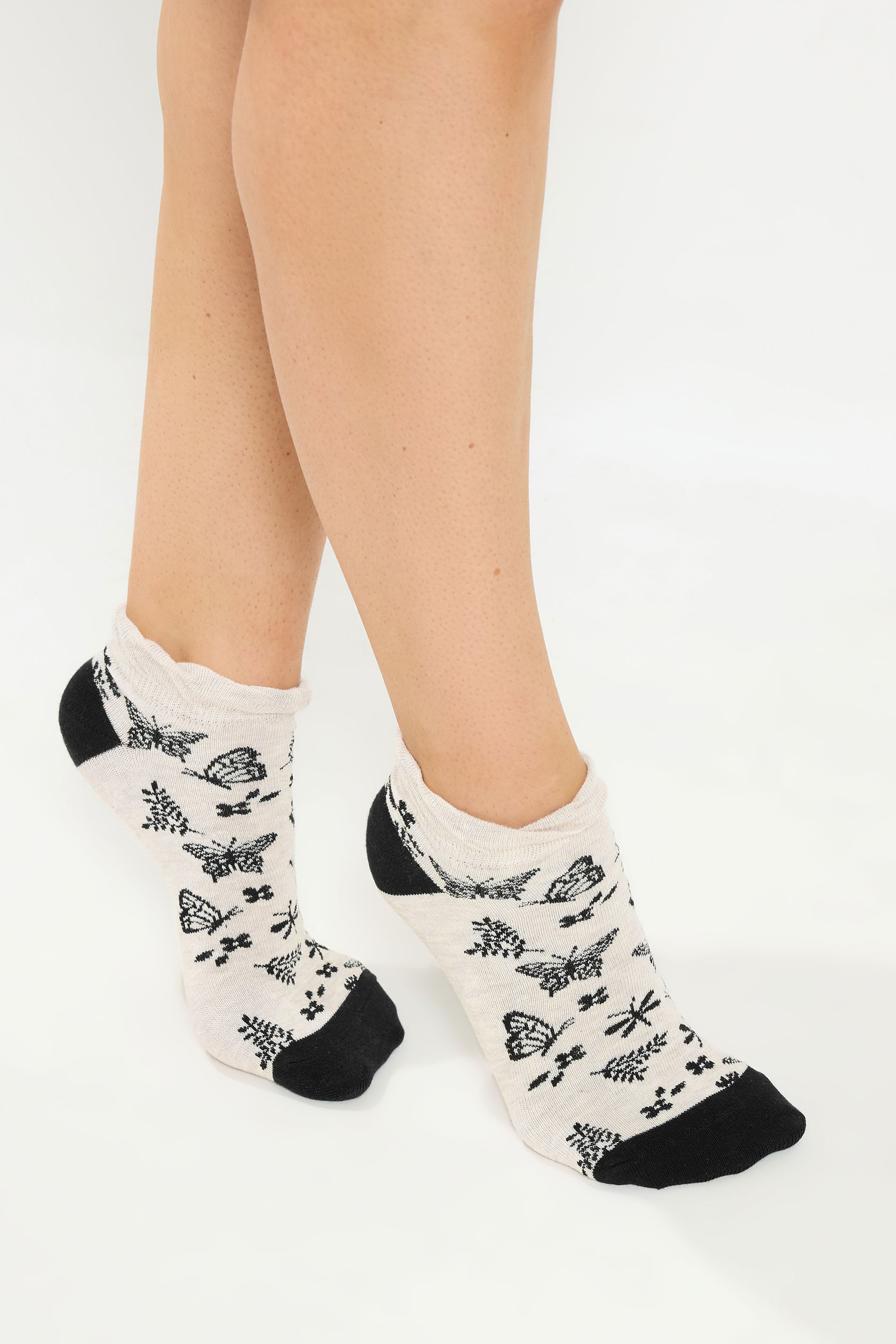 YOURSET 4 PACK Plus Size Black Butterfly Liner Socks | Yours Clothing 3