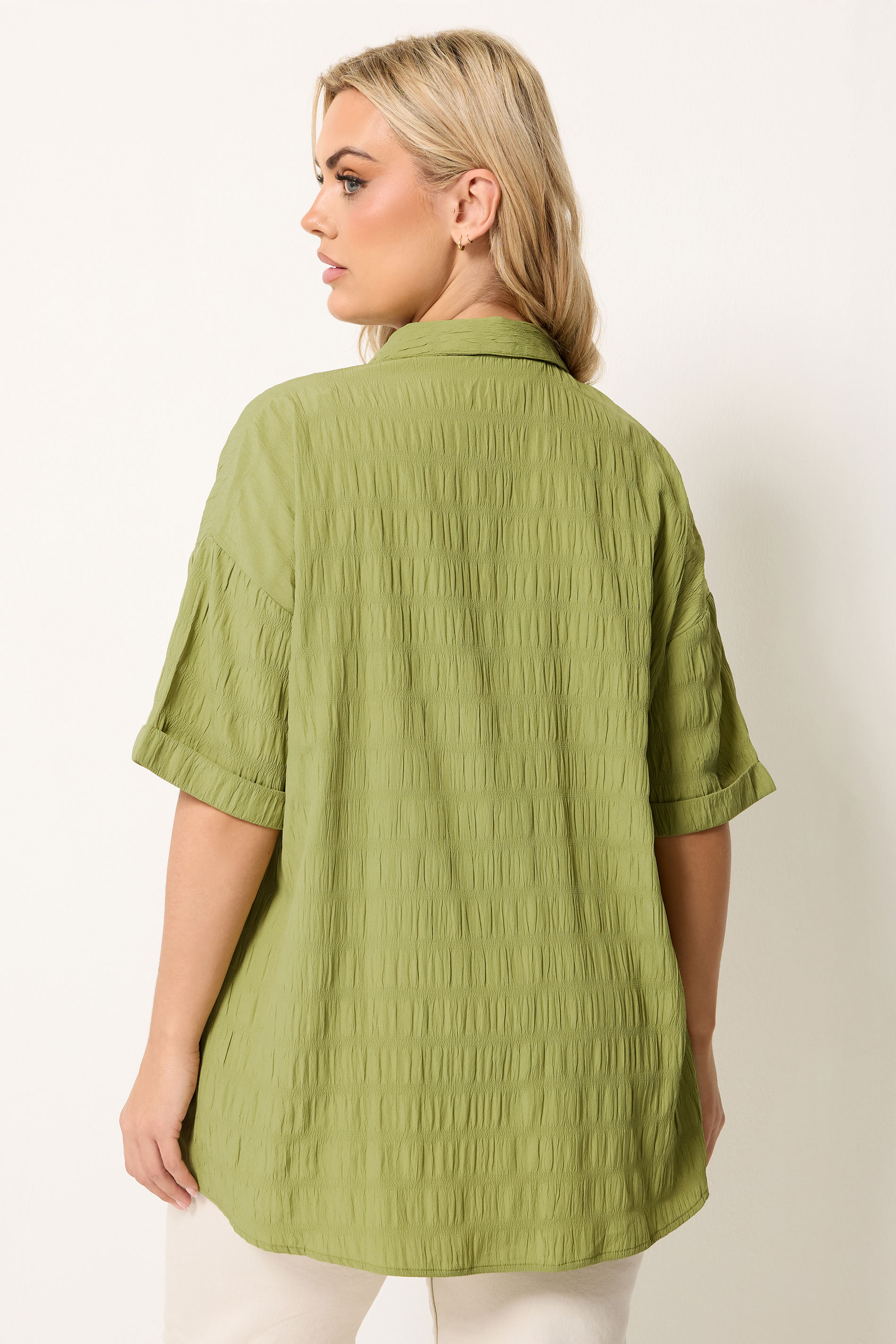 YOURS Plus Size Green Textured Shirt 2