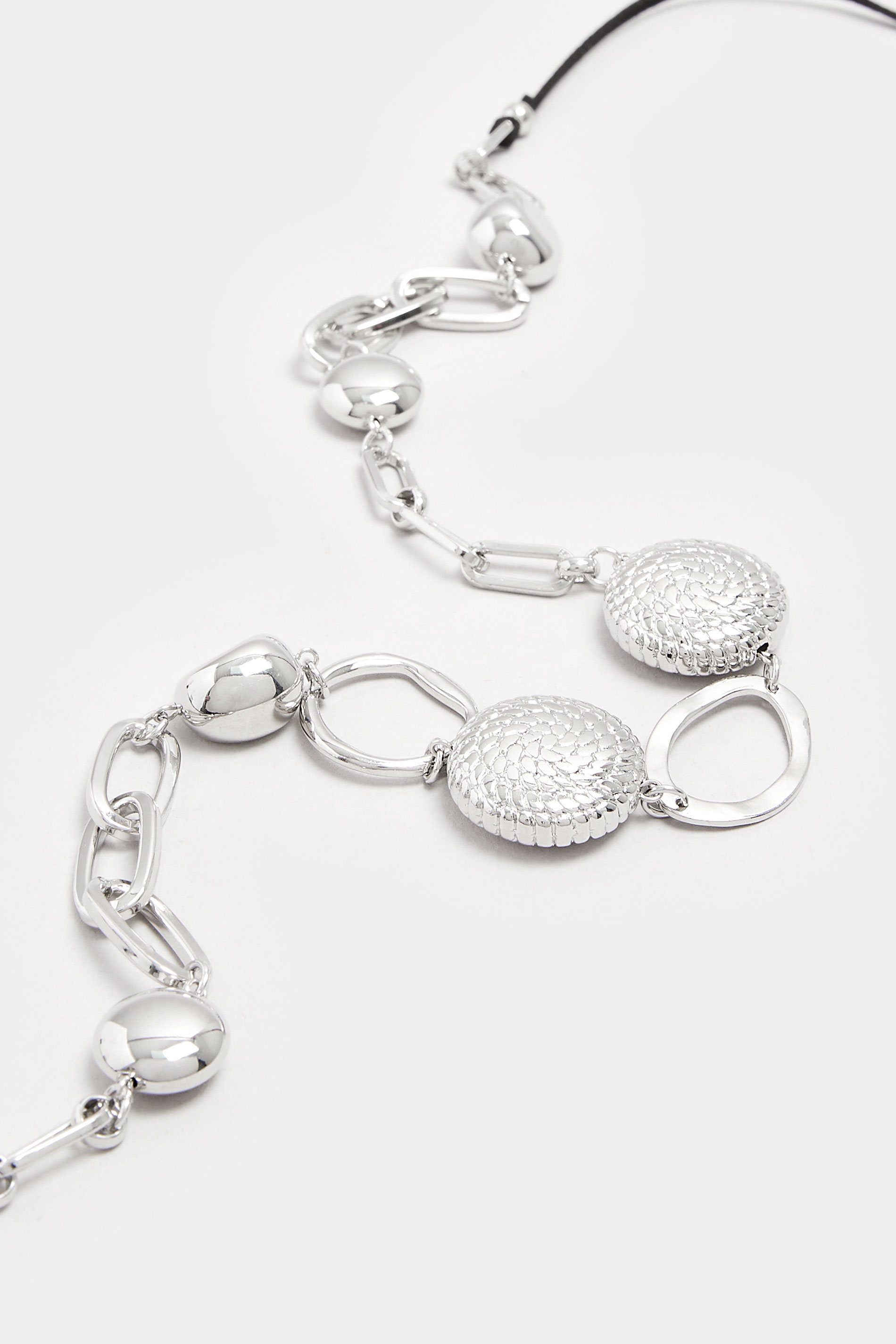 Silver Tone Mixed Link Chain Necklace | Yours Clothing 2