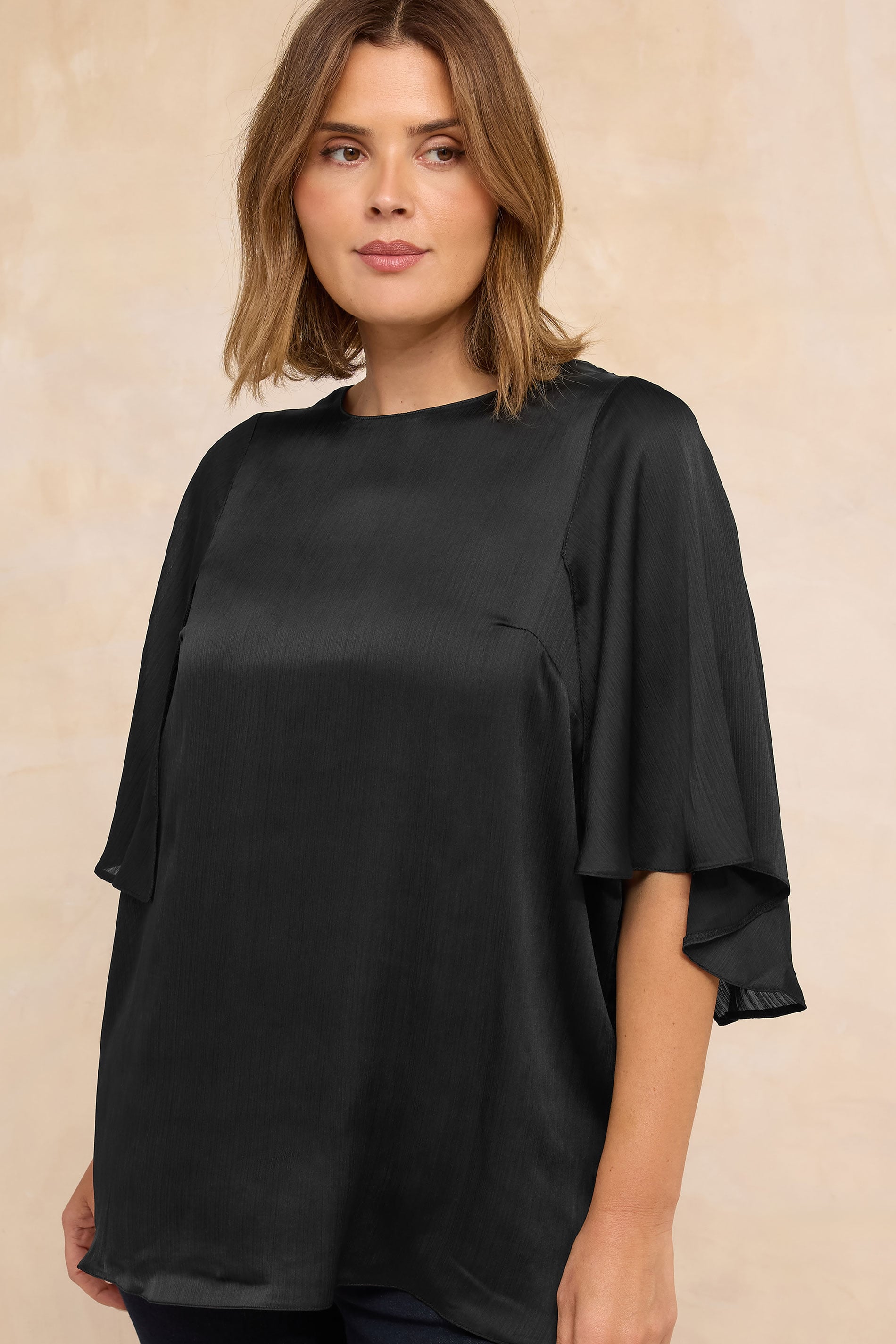 Evans Women's Black Plus Angel Sleeve Blouse Size 26-28
