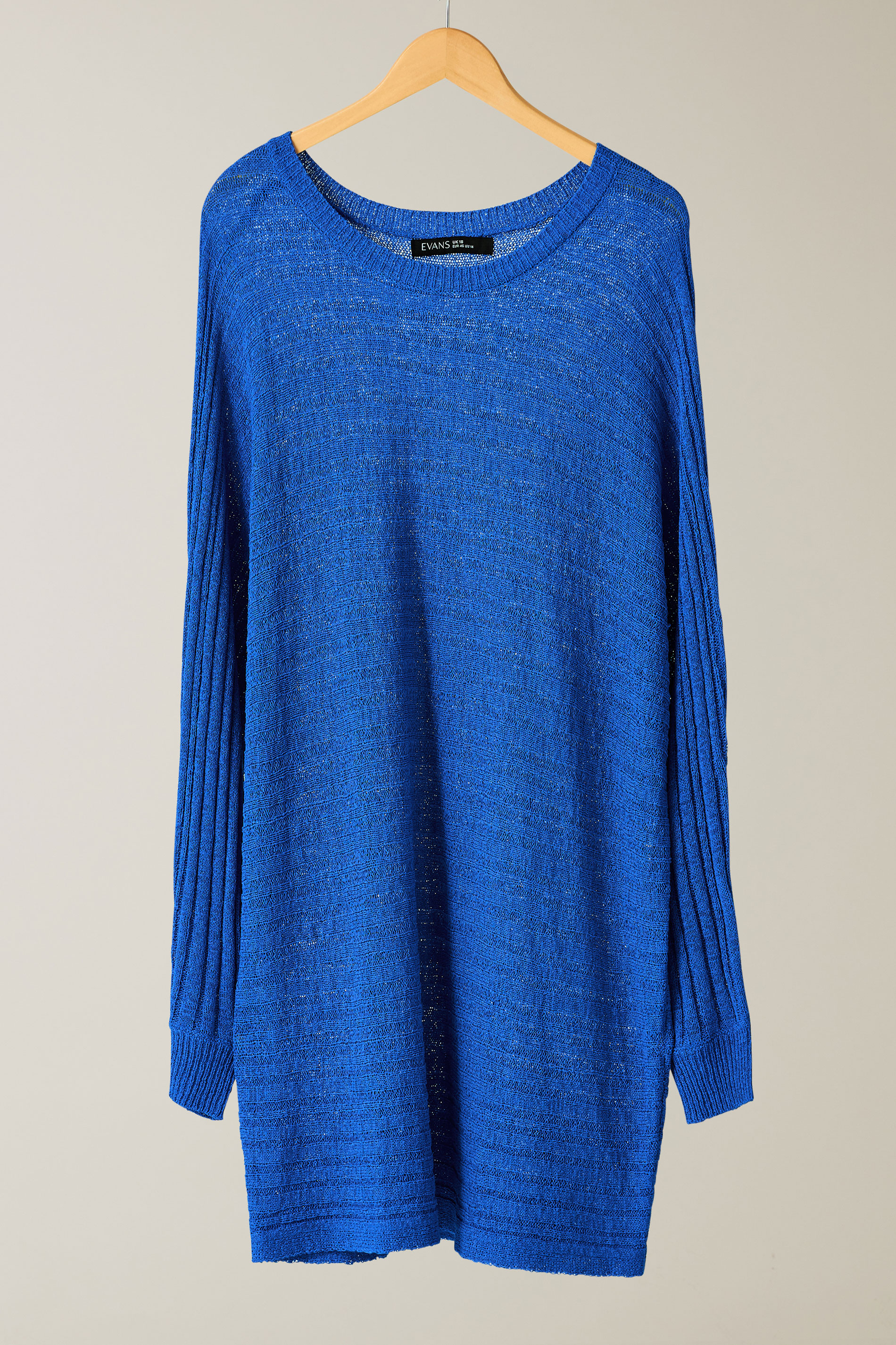 EVANS Plus Size Cobalt Blue Batwing Sleeve Jumper | Evans 5