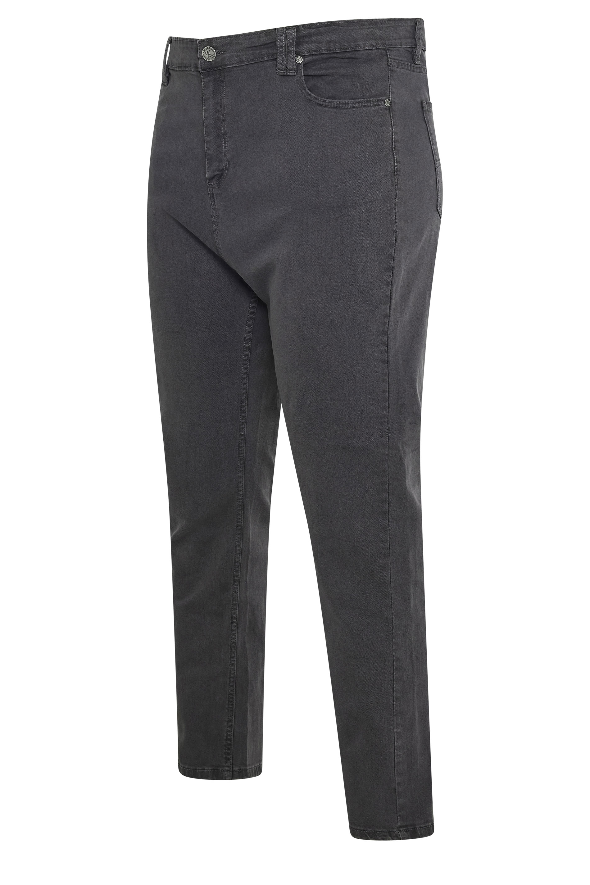 KAM Big & Tall Charcoal Grey Stretch Jeans | BadRhino 3