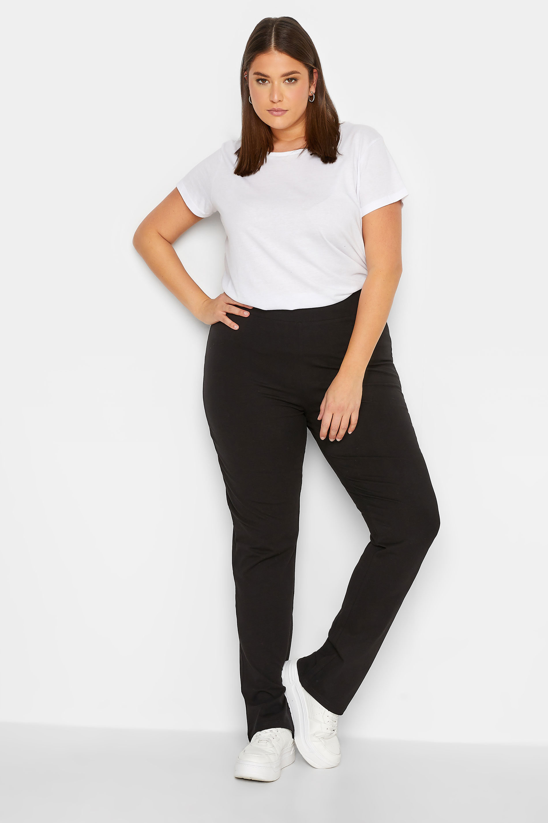 LTS Tall Women's Black Slim Leg Yoga Pants | Long Tall Sally 1