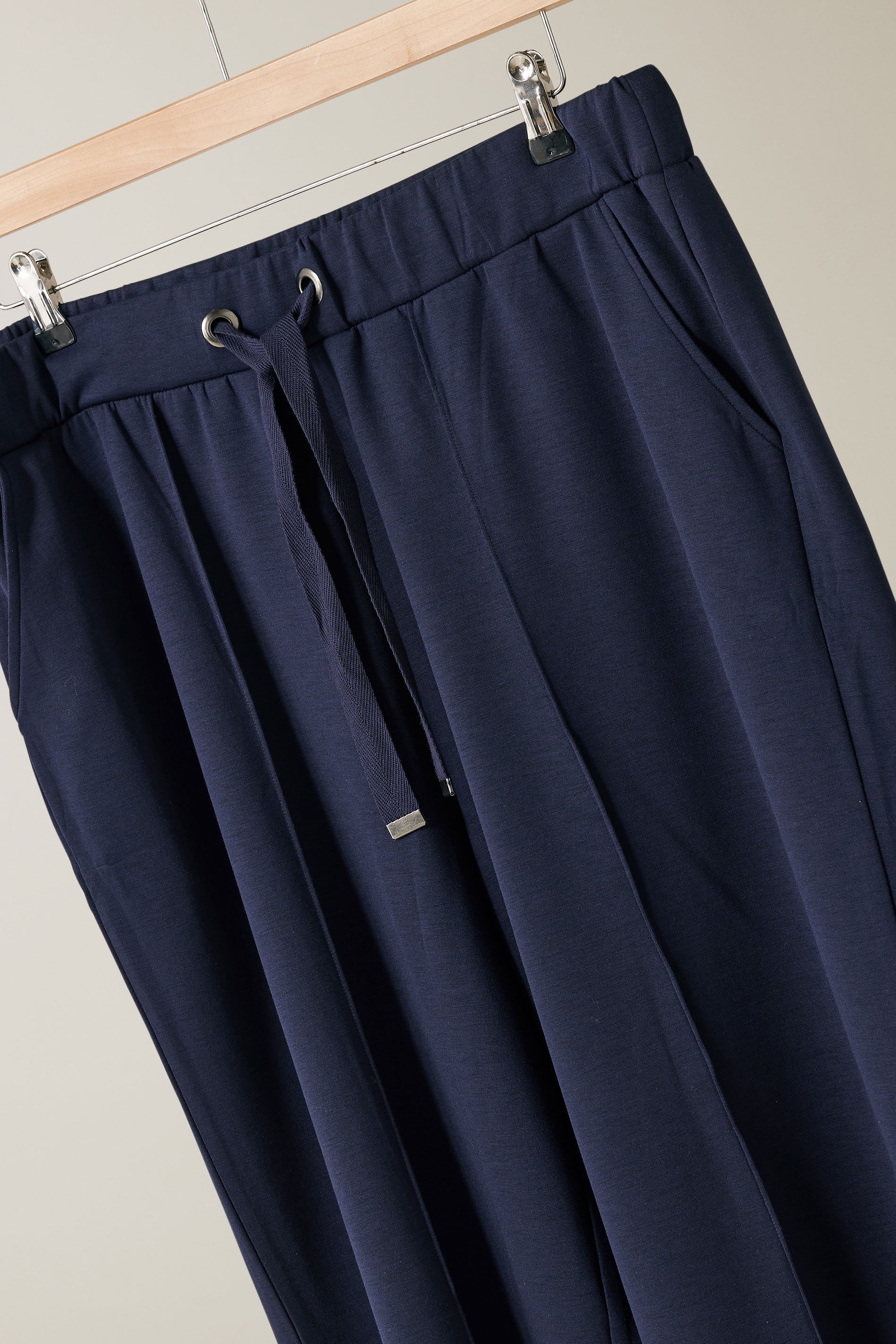 EVANS Plus Size Navy Blue Luxe Wide Leg Joggers | Evans 6