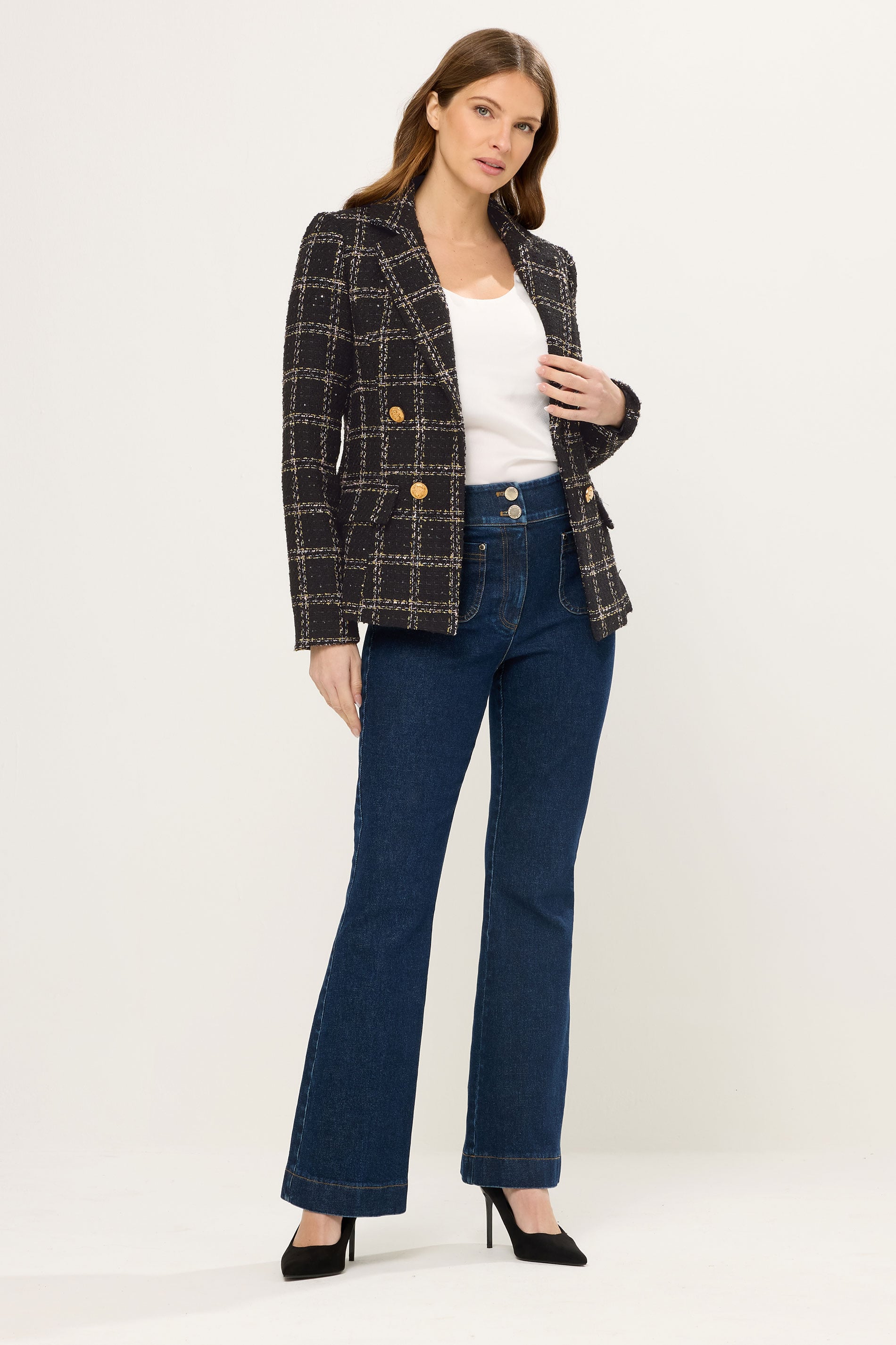 STAR Black Check Boucle Blazer | StarByJM 2