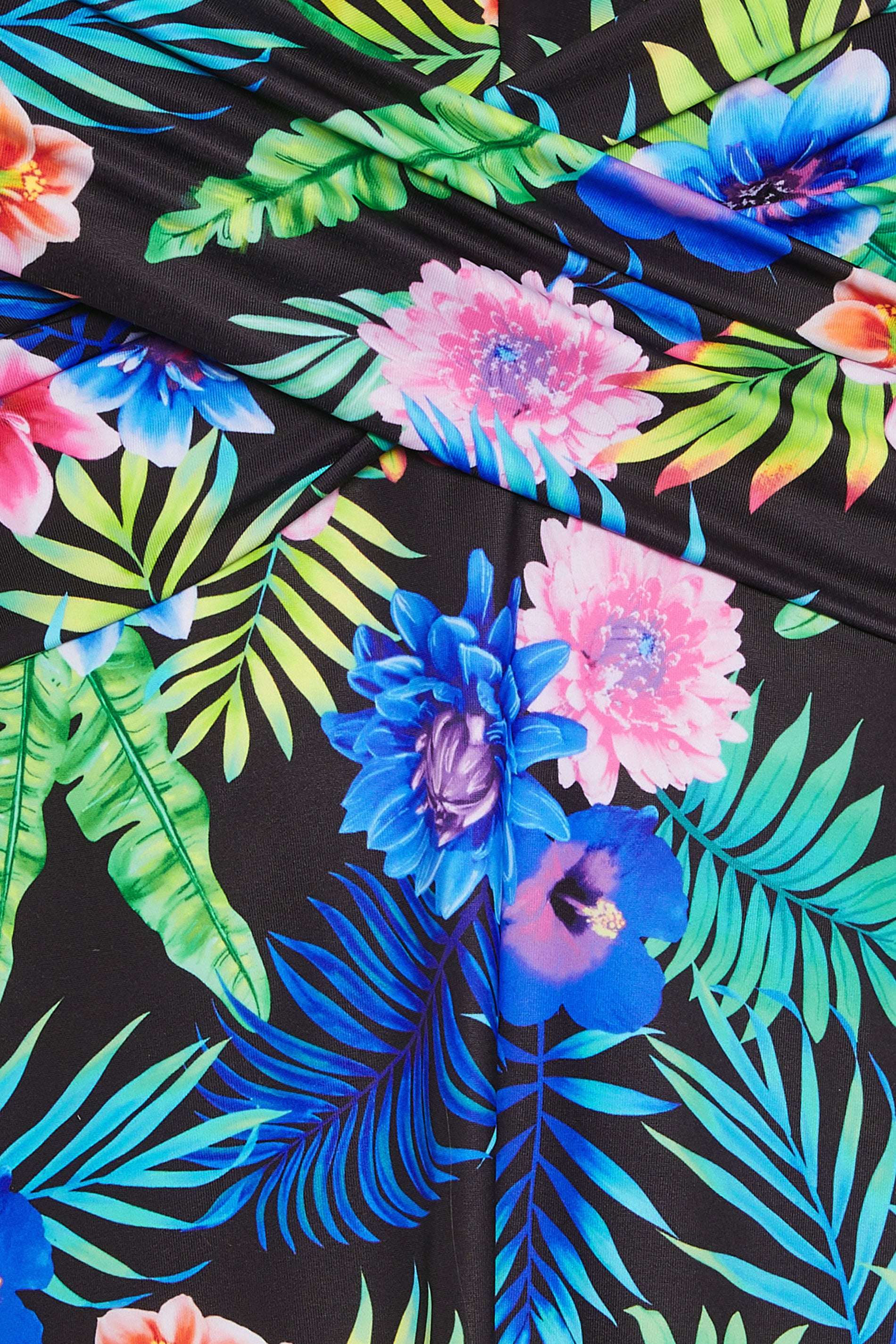 YOURS Plus Size Black Tropical Print Premium Underwired Tankini Top | Yours Clothing 8