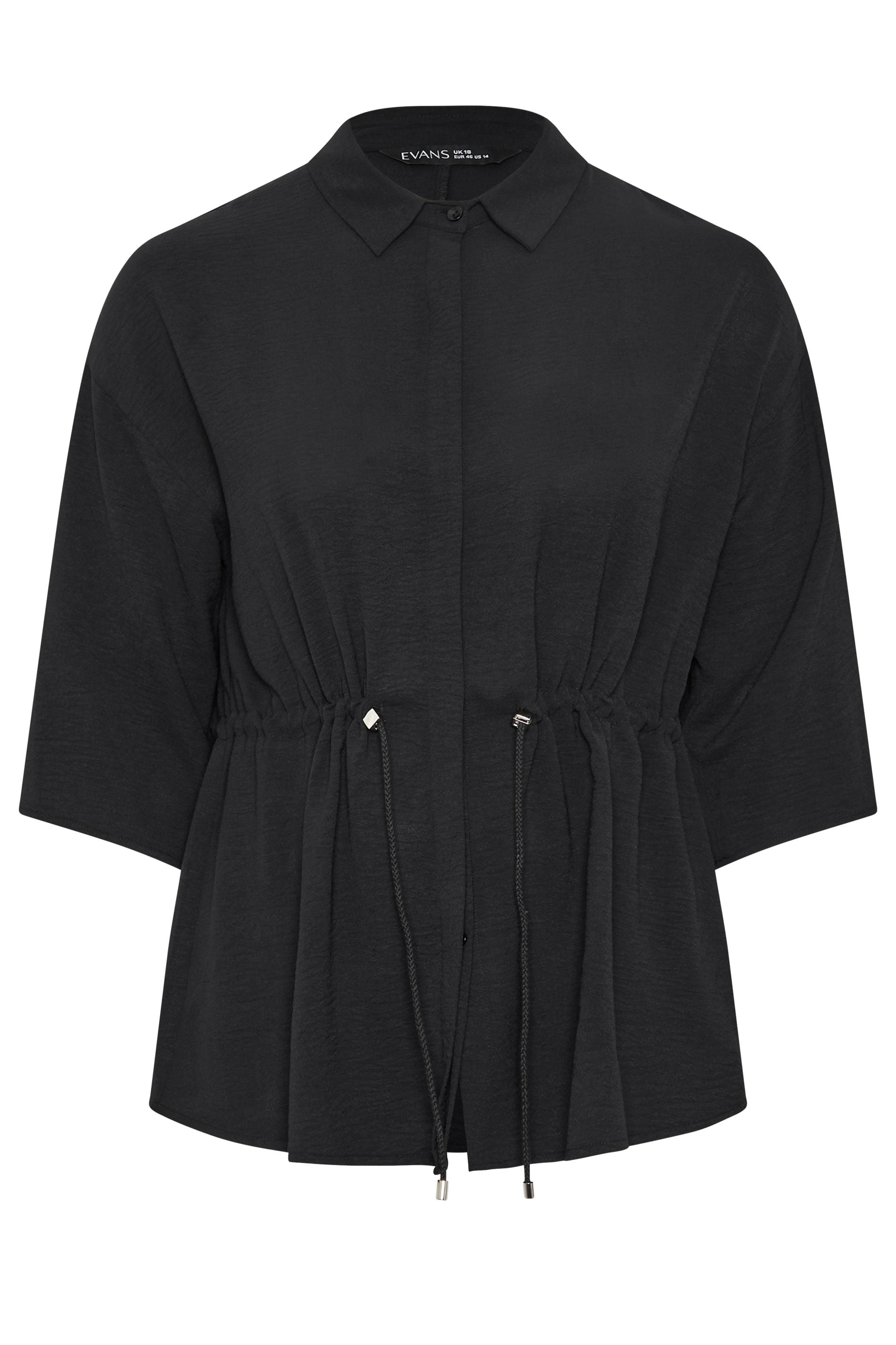 Evans Women's Black Plus Collared Shacket Size 18
