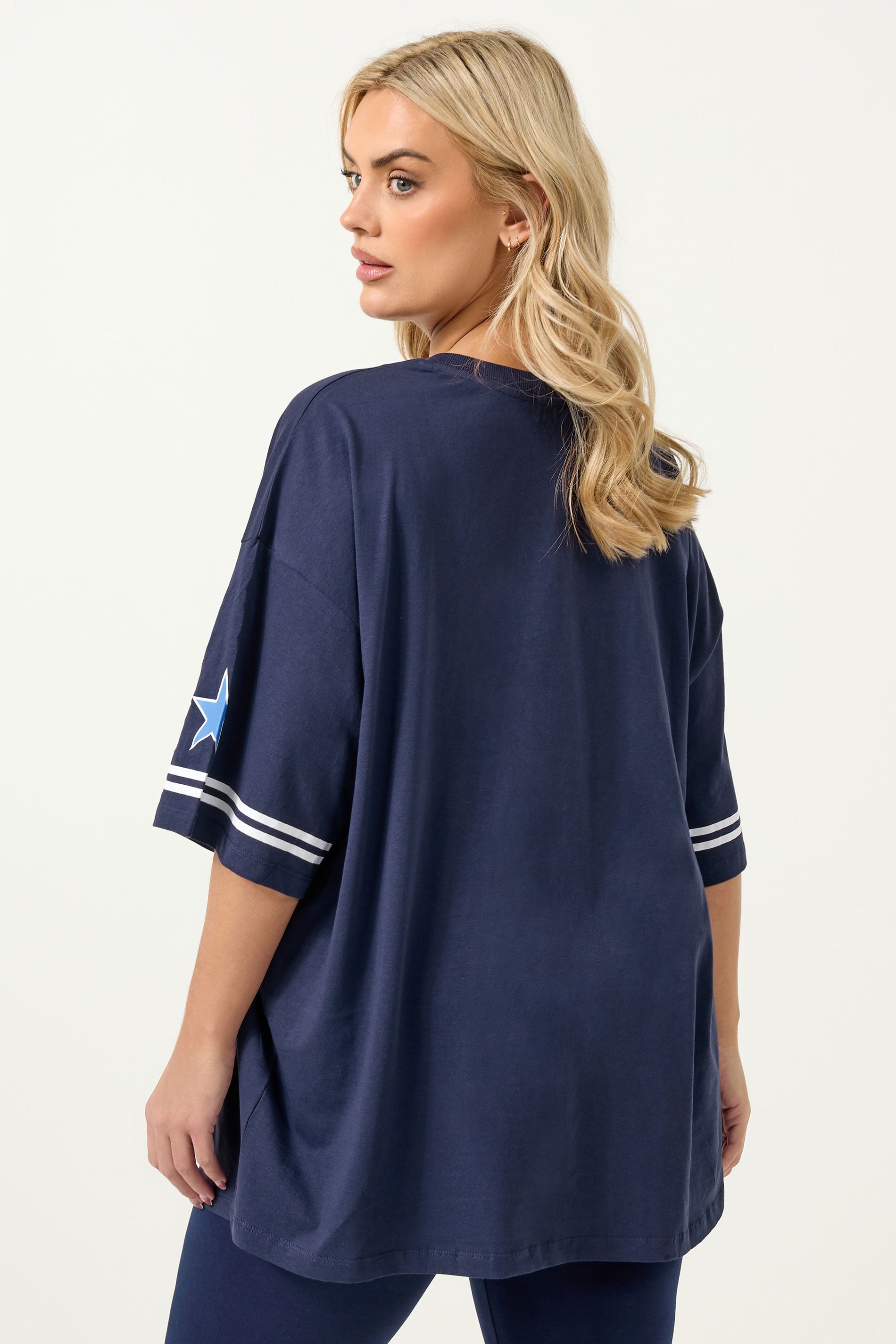 YOURS Plus Size Navy Blue '83 New York' Boxy T-Shirt | Yours Clothing 4