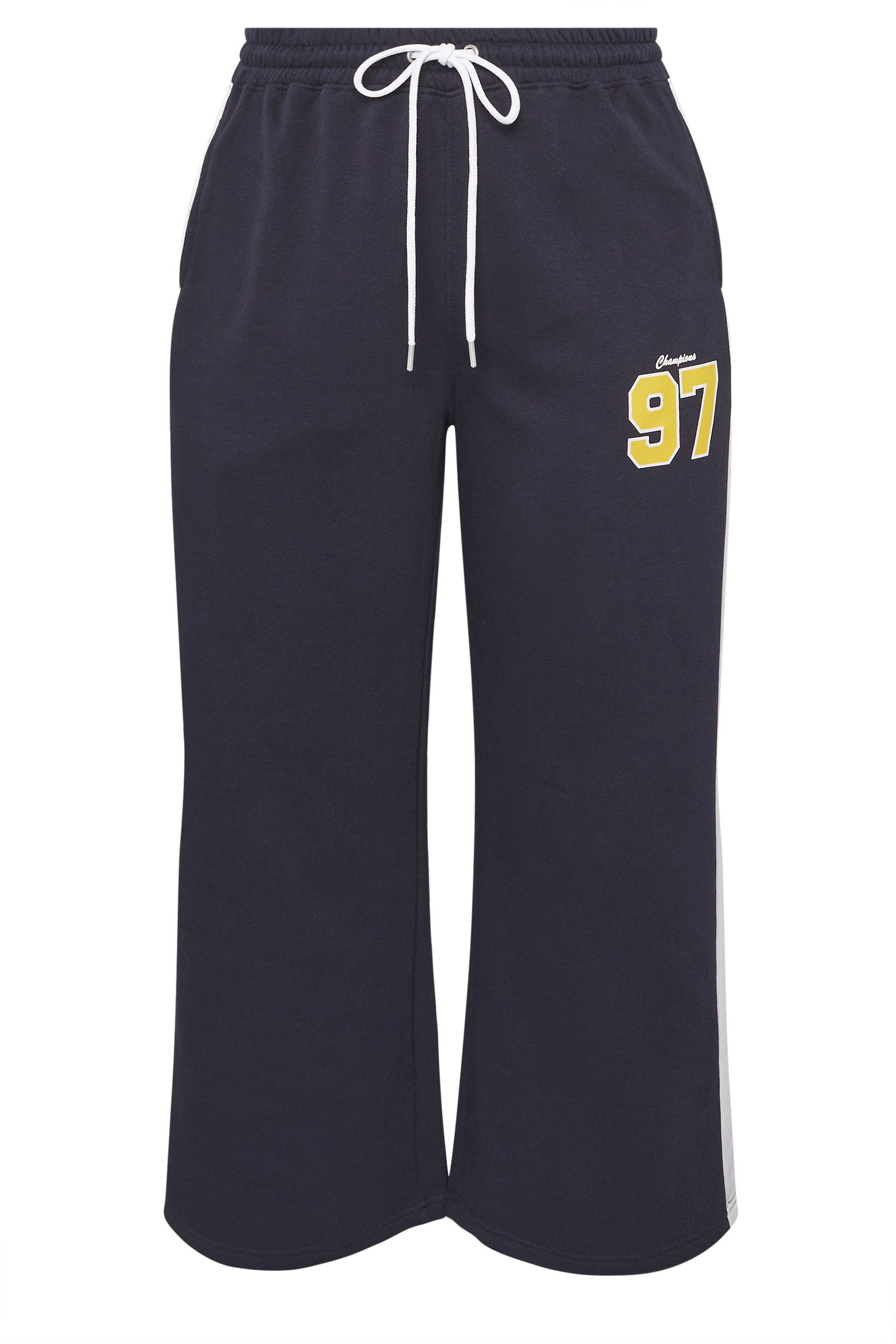 LIMITED COLLECTION Plus Size Navy Blue '97' Varsity Wide Leg Joggers | Yours Clothing 5