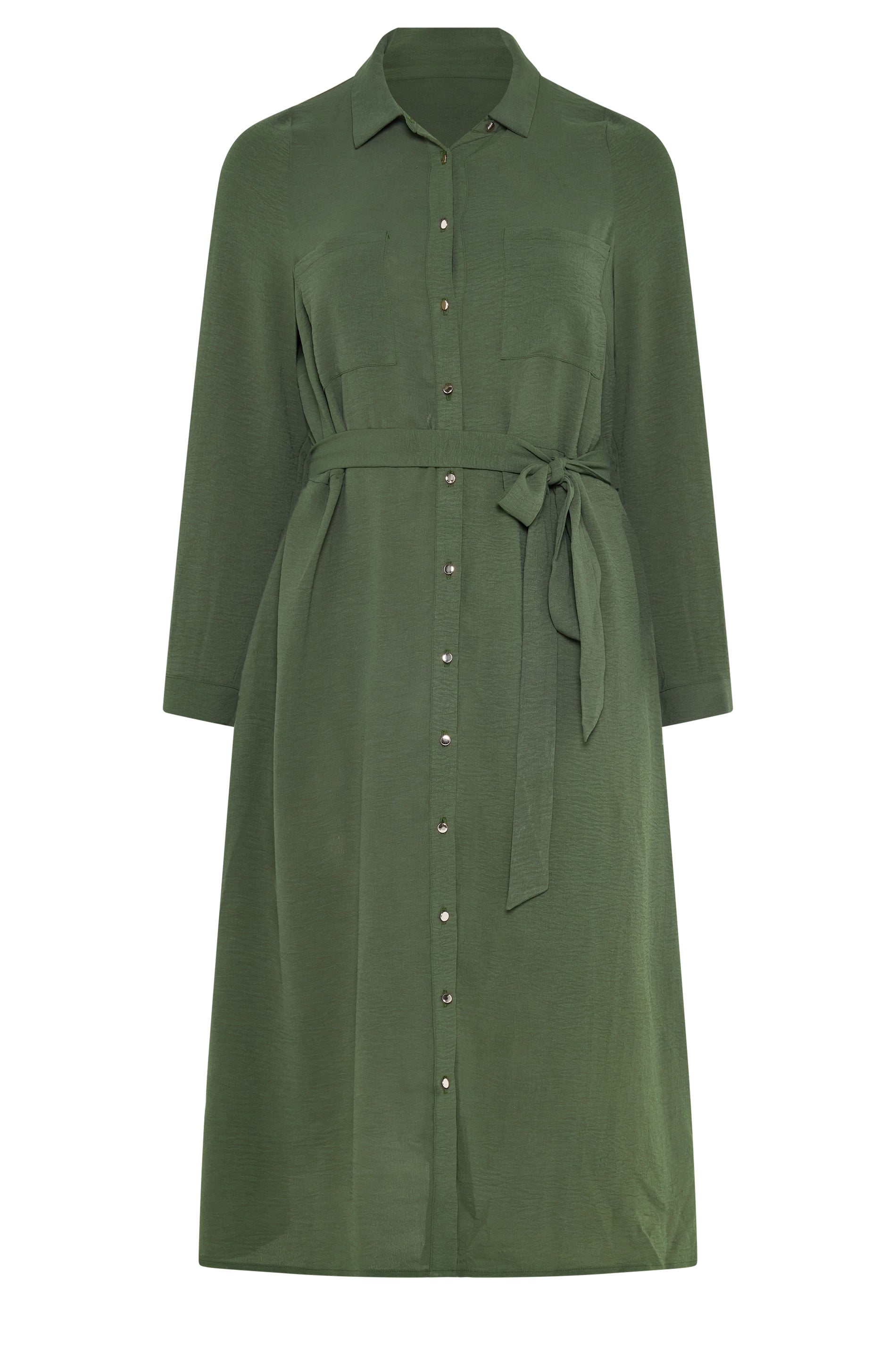 Evans Women's Green Plus Khaki Shirt Maxi Dress Size 26-28