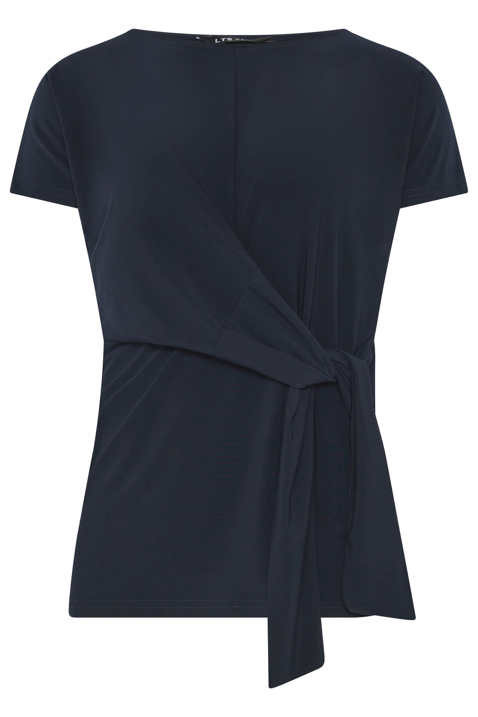LTS Tall Women's Navy Blue Tie Detail Top | Long Tall Sally 5