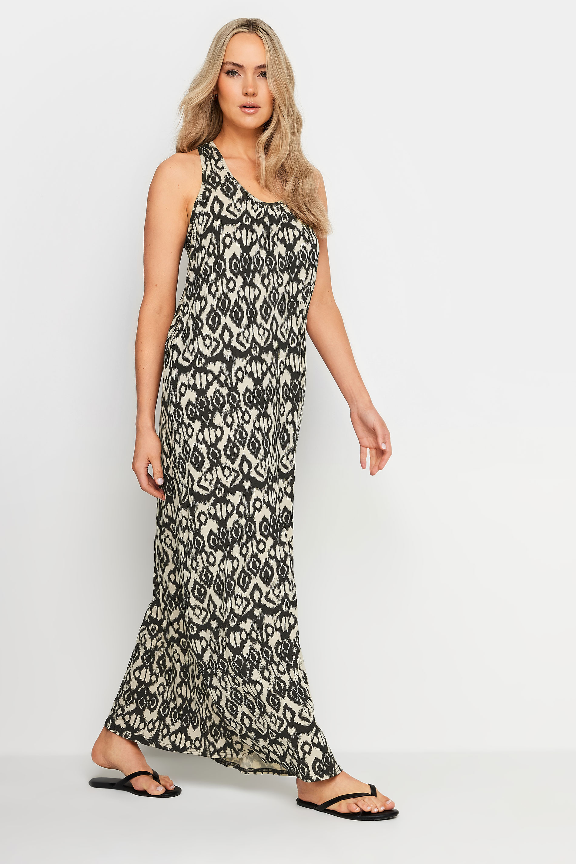 LTS Tall Women's Black & Brown Aztec Print Maxi Dress | Long Tall Sally  1
