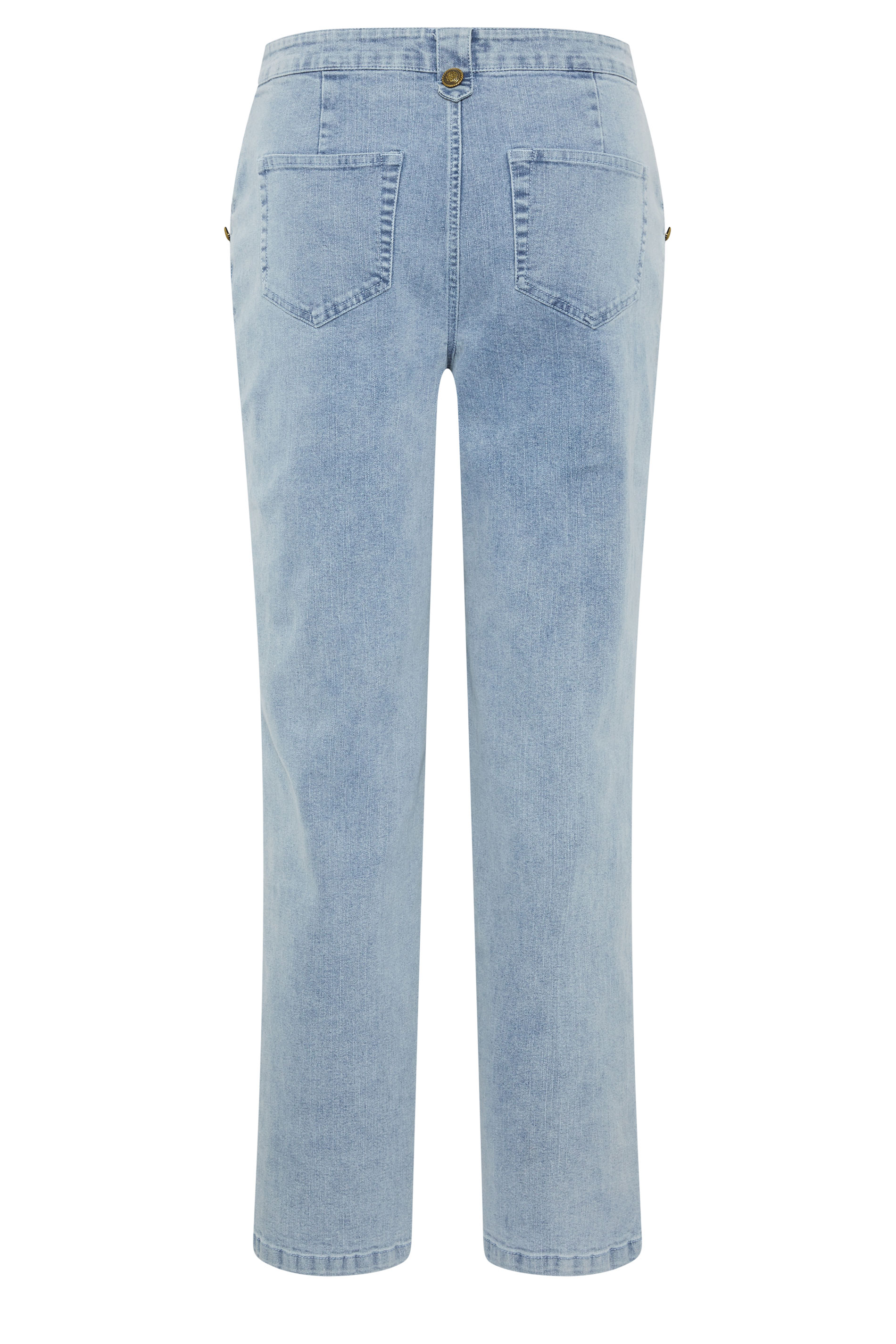 LTS Tall Women's Light Blue Button Detail Straight Leg Jeans | Long Tall Sally 6