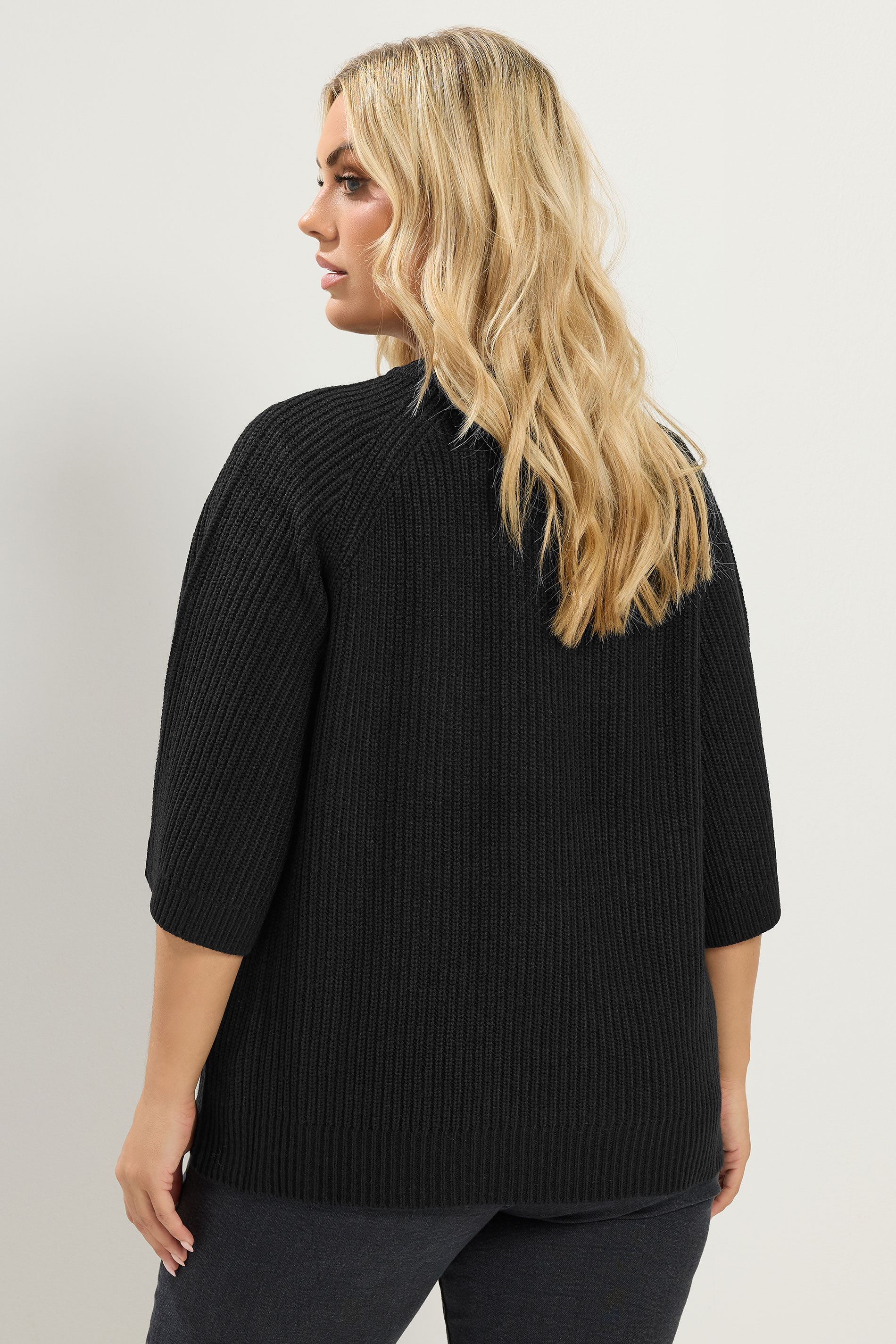 YOURS Plus Size Black Knitted Top | Yours Clothing 4