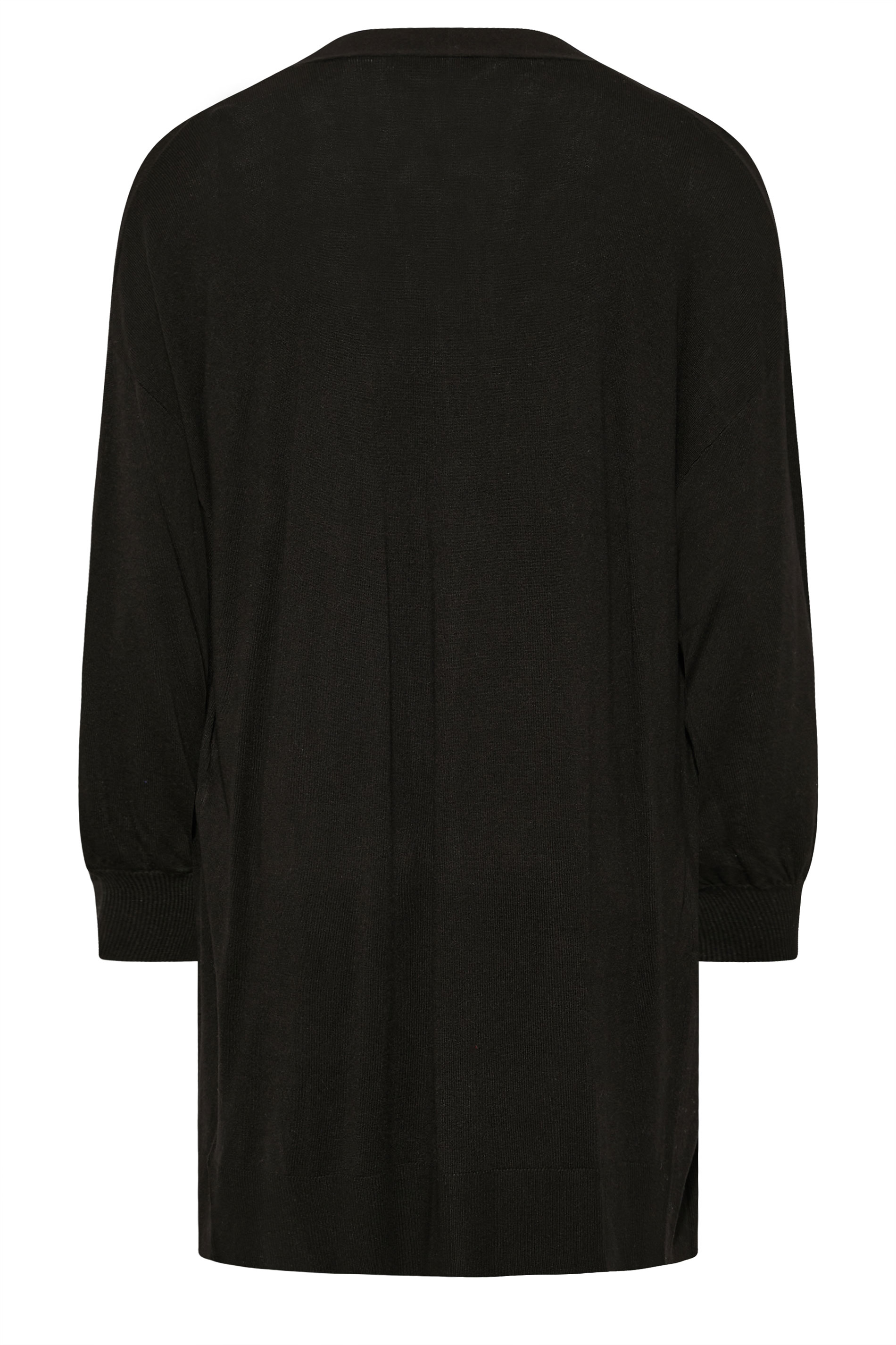 Plus Size Curve Black Balloon Sleeve Fine Knit Cardigan | Yours Clothing 9