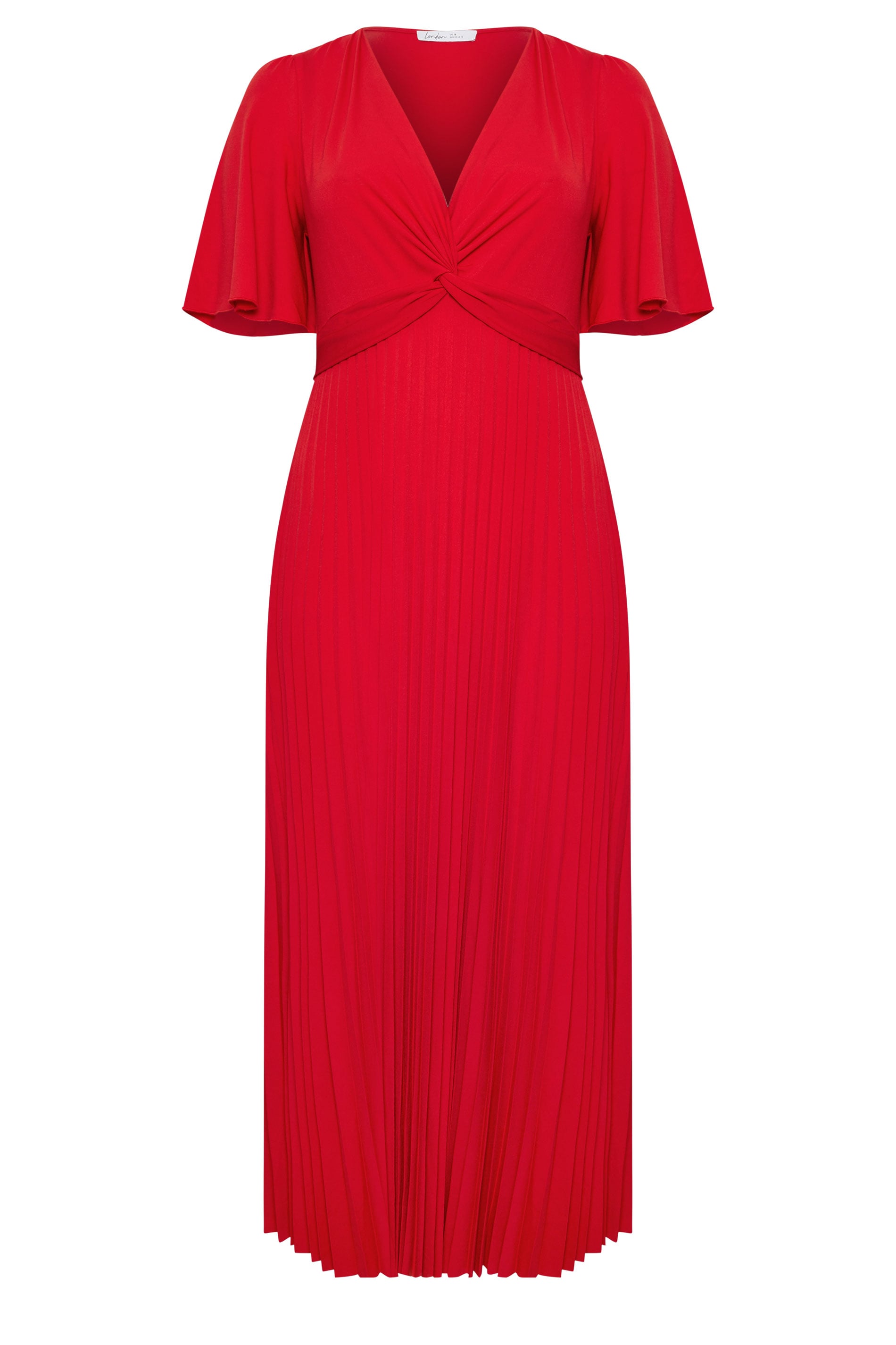 YOURS LONDON Plus Size Red Knot Pleated Maxi Dress | Yours Clothing 5