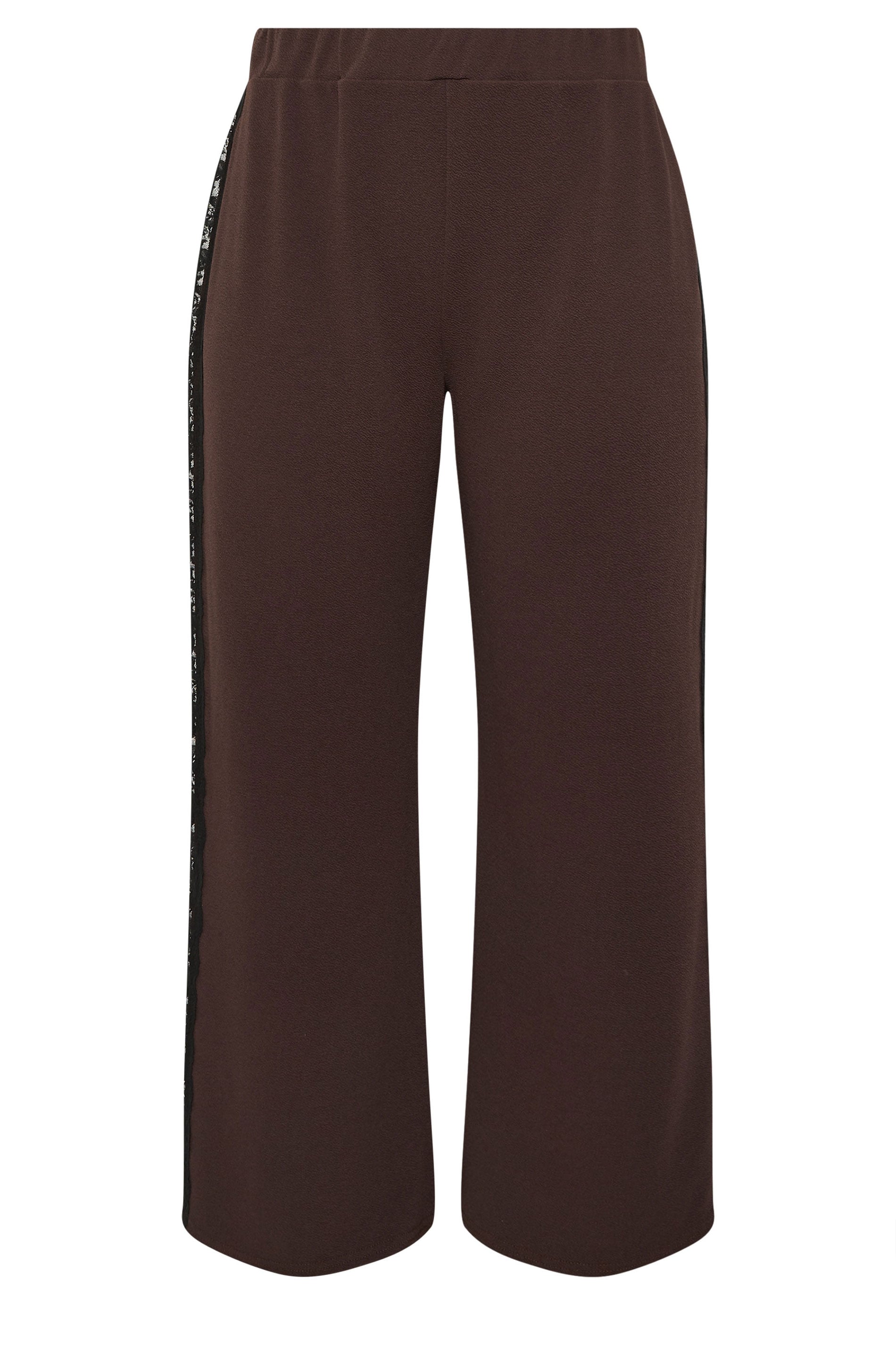 LIMITED COLLECTION Plus Size Chocolate Brown Lace Insert Trousers | Yours Clothing 6