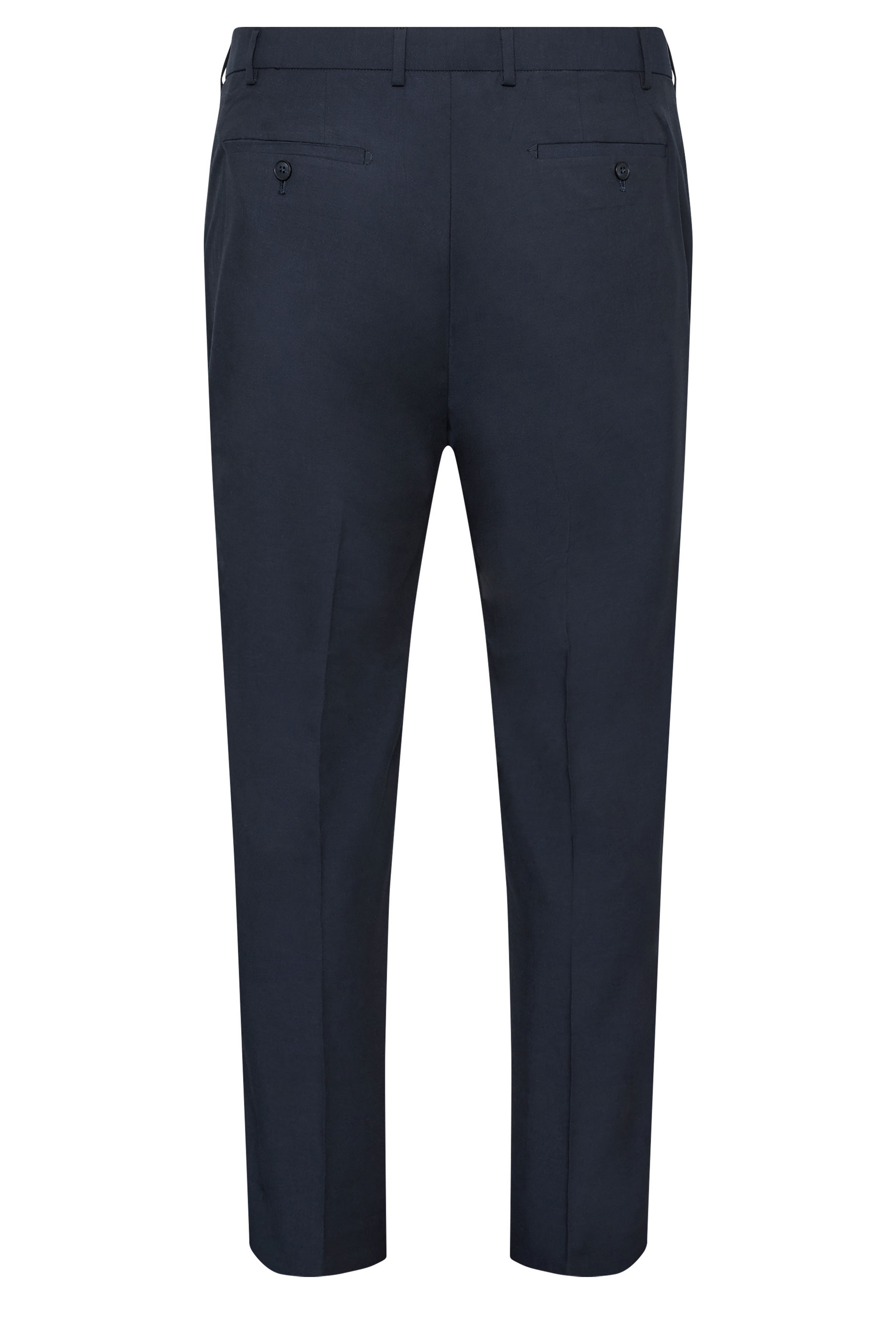 D555 Big & Tall Navy Blue Stretch Formal Trousers | BadRhino 4