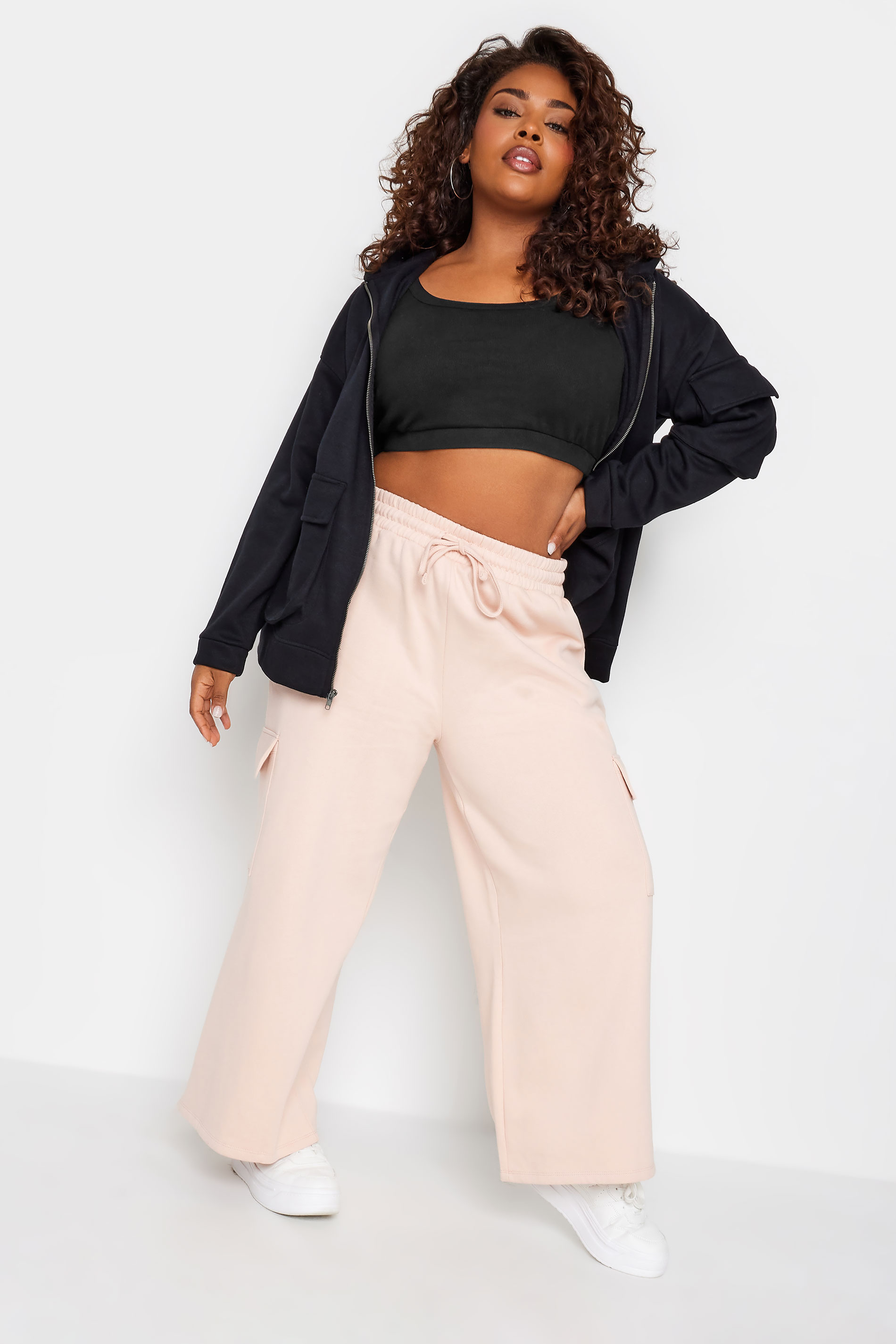 YOURSET Plus Size 2 PACK Black Ribbed Crop Tops | Yours Clothing 4
