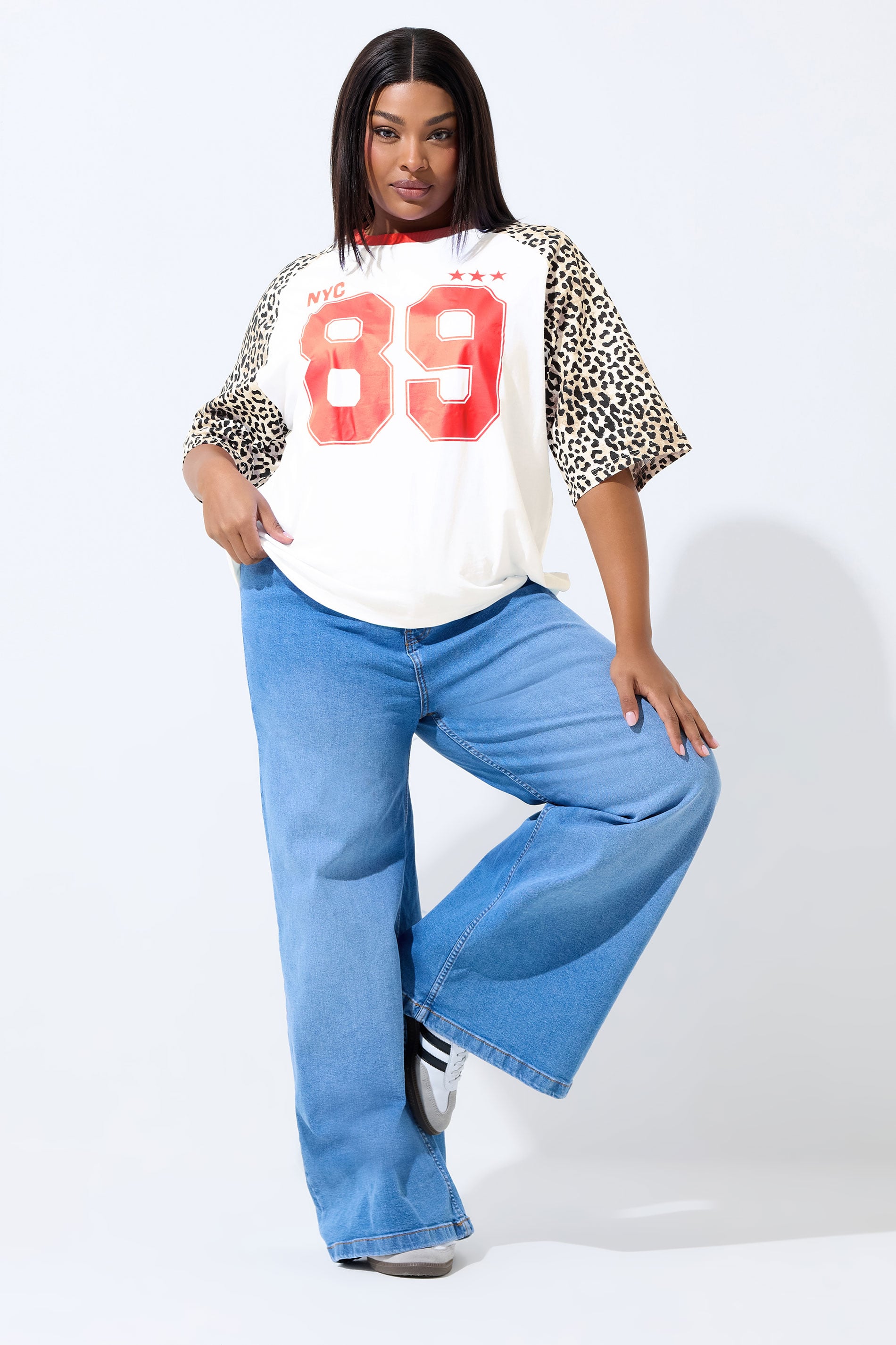 LIMITED COLLECTION Plus Size White '89' Leopard Print T-Shirt | Yours Clothing 3