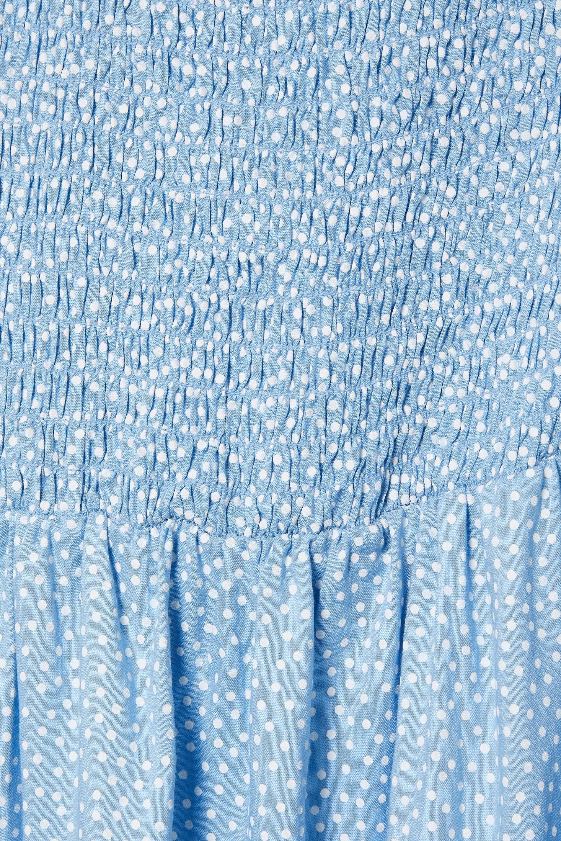 YOURS Plus Size Blue Spot Shirred Tie Sleeve Cami Top | Yours Clothing 6