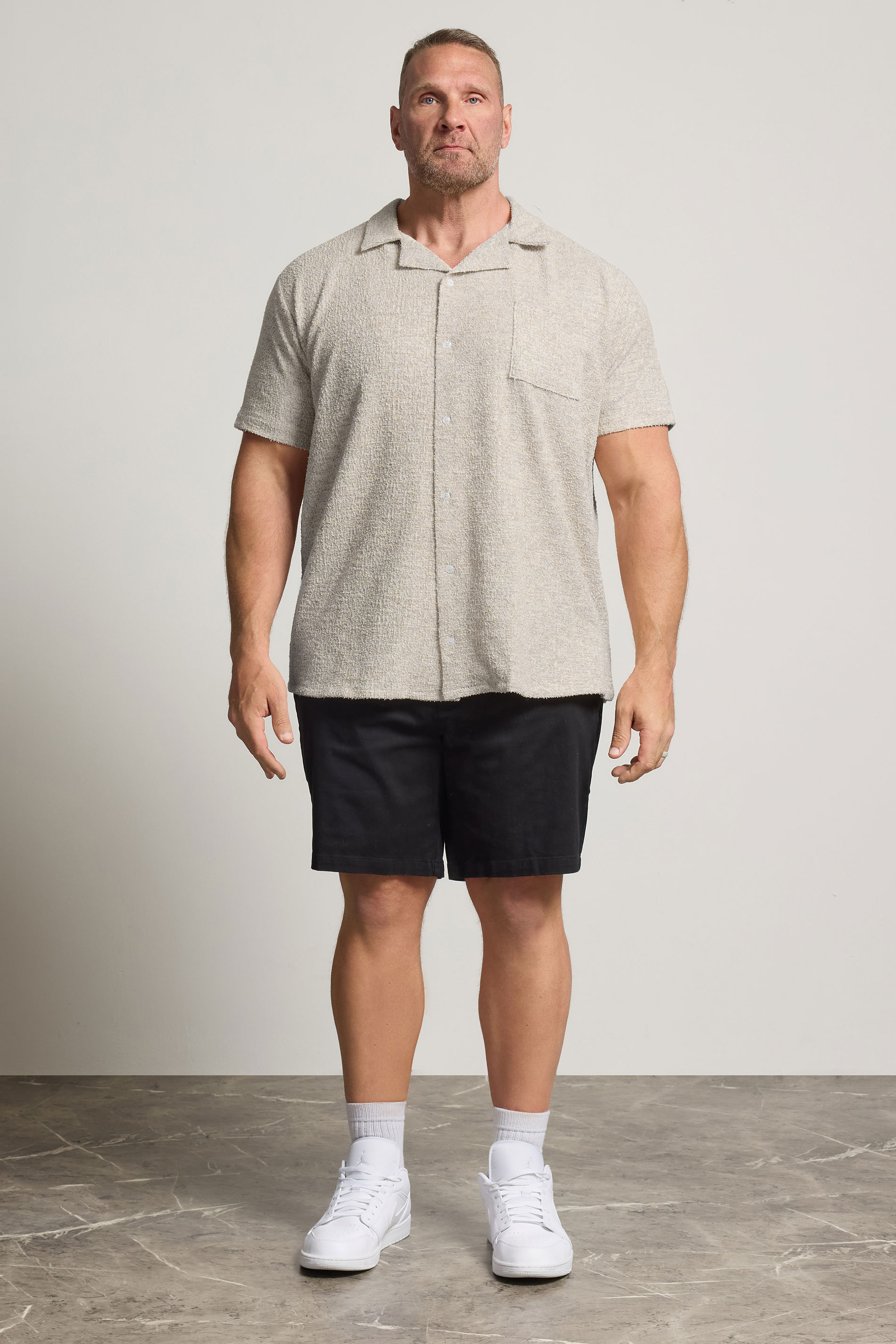 BadRhino Big & Tall Natural Brown Short Sleeve Textured Jersey Shirt | BadRhino 2