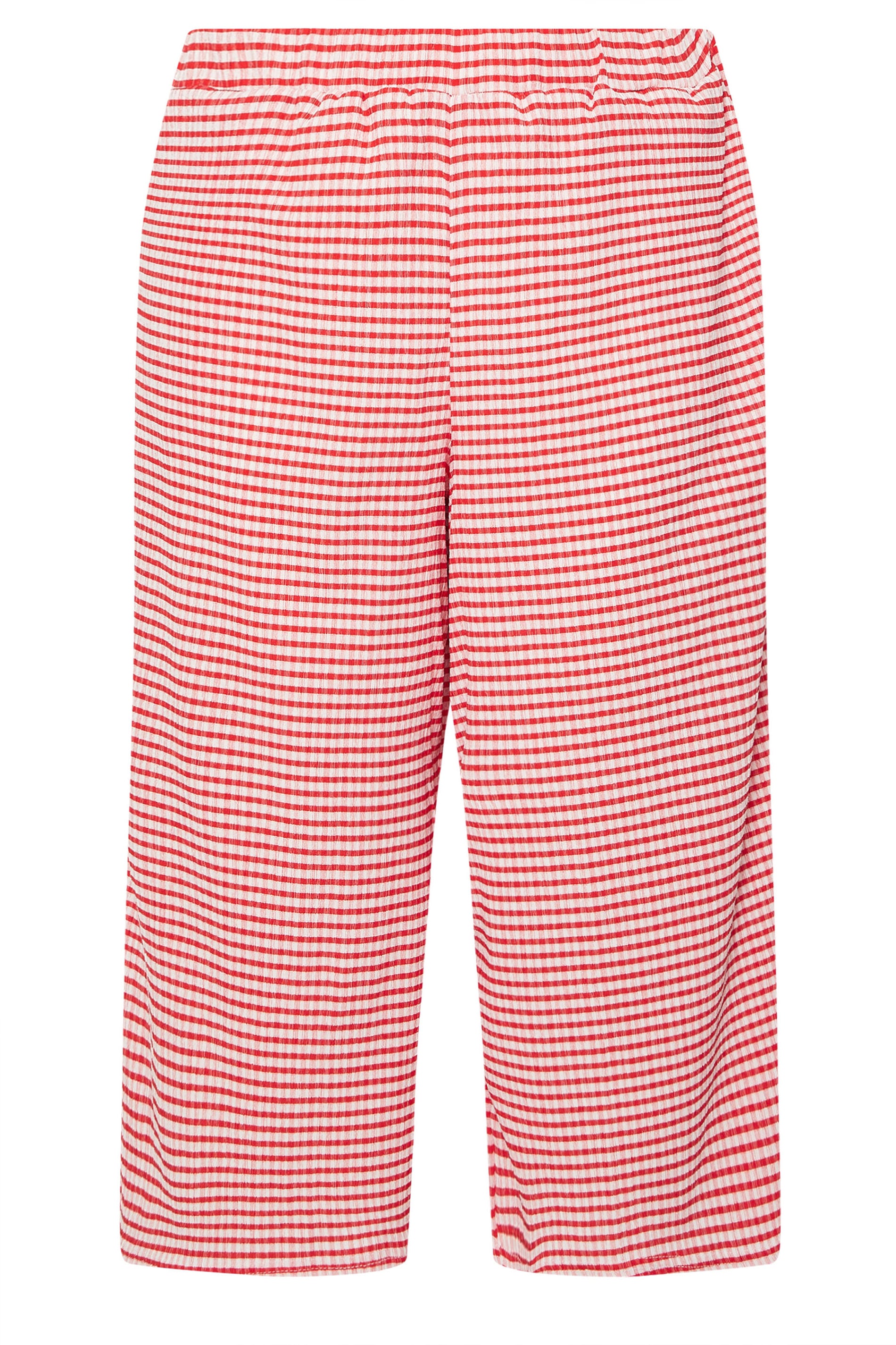 YOURS Plus Size Red Gingham Textured Midaxi Culottes | Yours Clothing 6