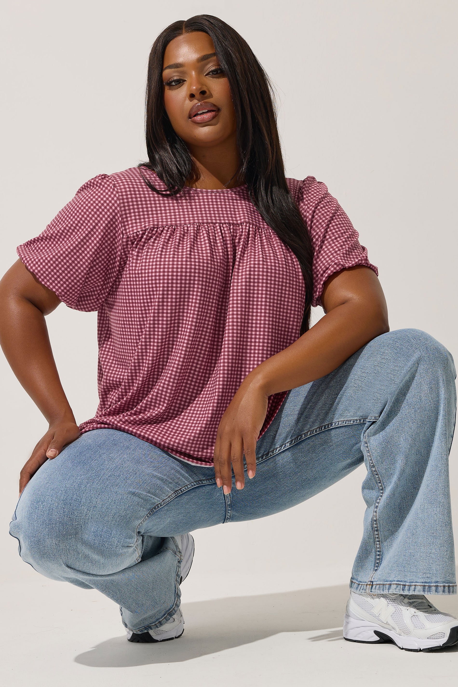 LIMITED COLLECTION Plus Size Red Gingham Tie Back Top | Yours Clothing 3