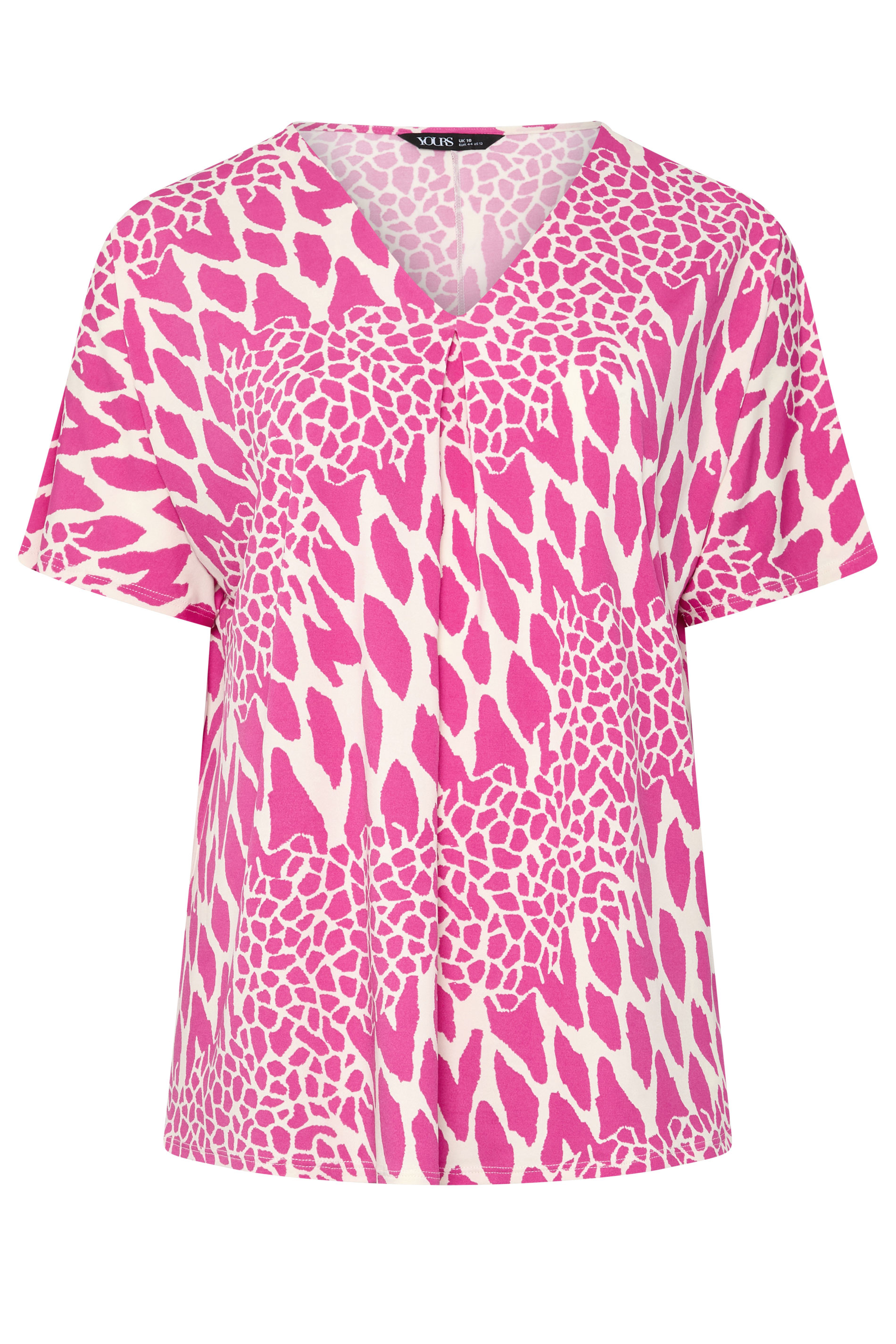 YOURS Plus Size Pink Abstract Pleat Front Top | yours Clothing 5