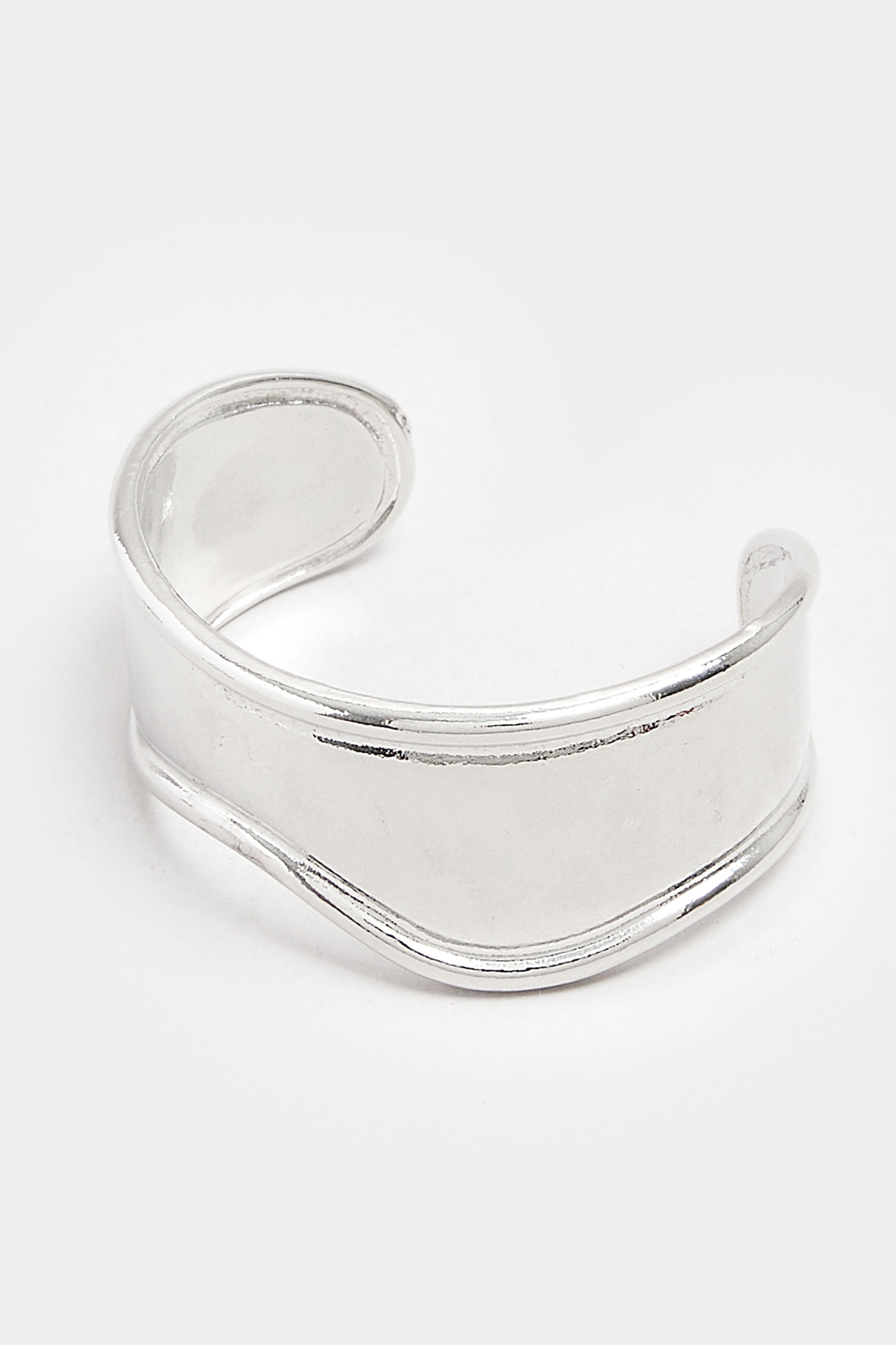 Silver Tone Cuffed Bracelet | Yours Clothing 3