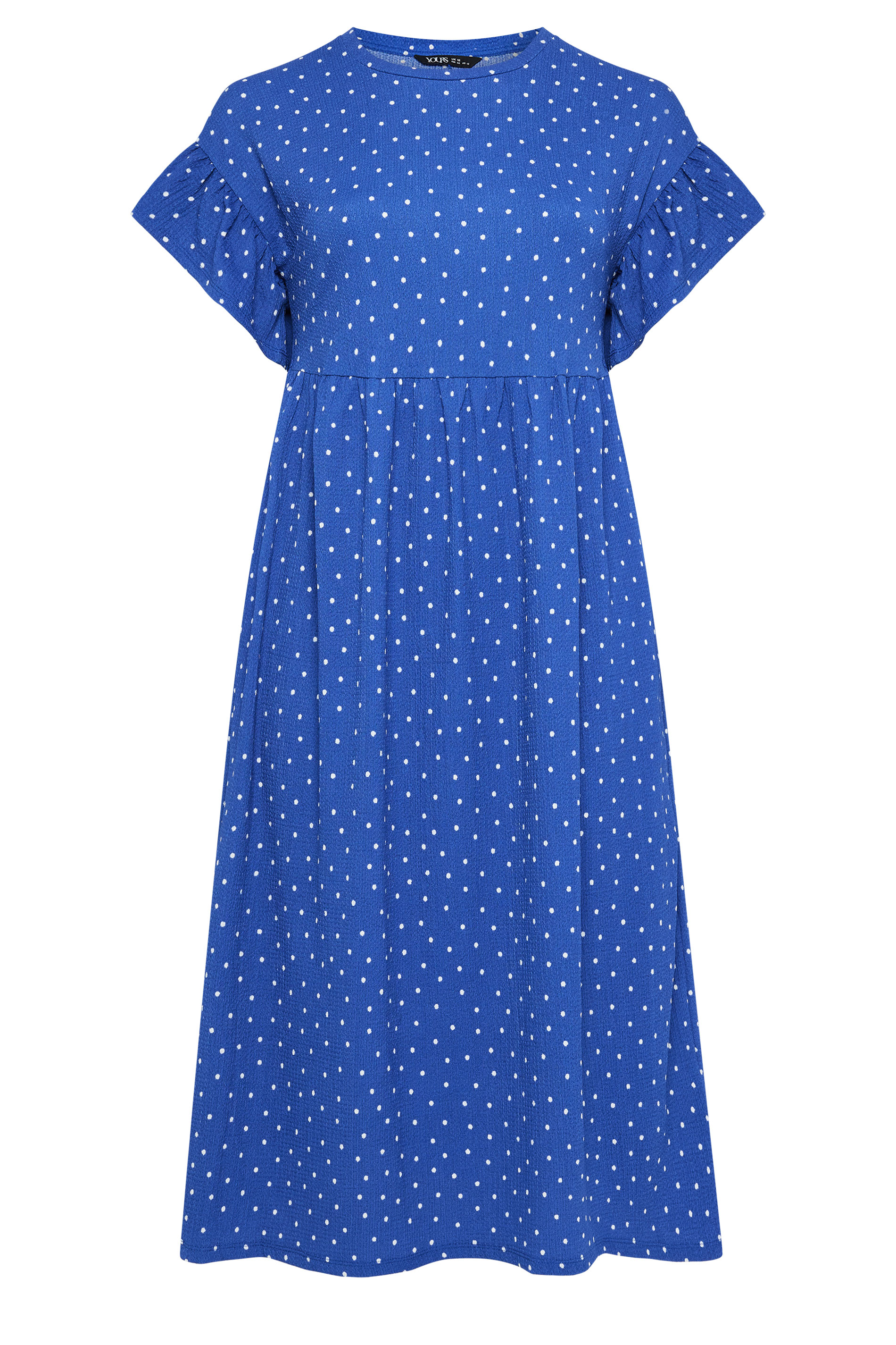 YOURS Plus Size Blue Polka Dot Midi Dress | Yours Clothing 5
