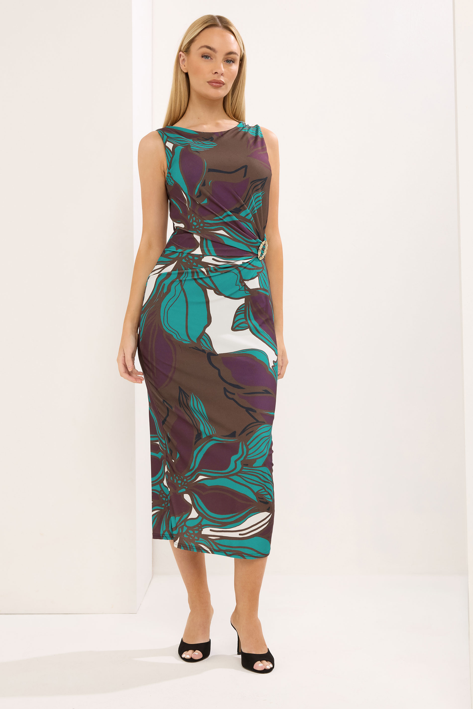 STAR Chocolate Brown Floral Wrap Dress | StarByJM 1